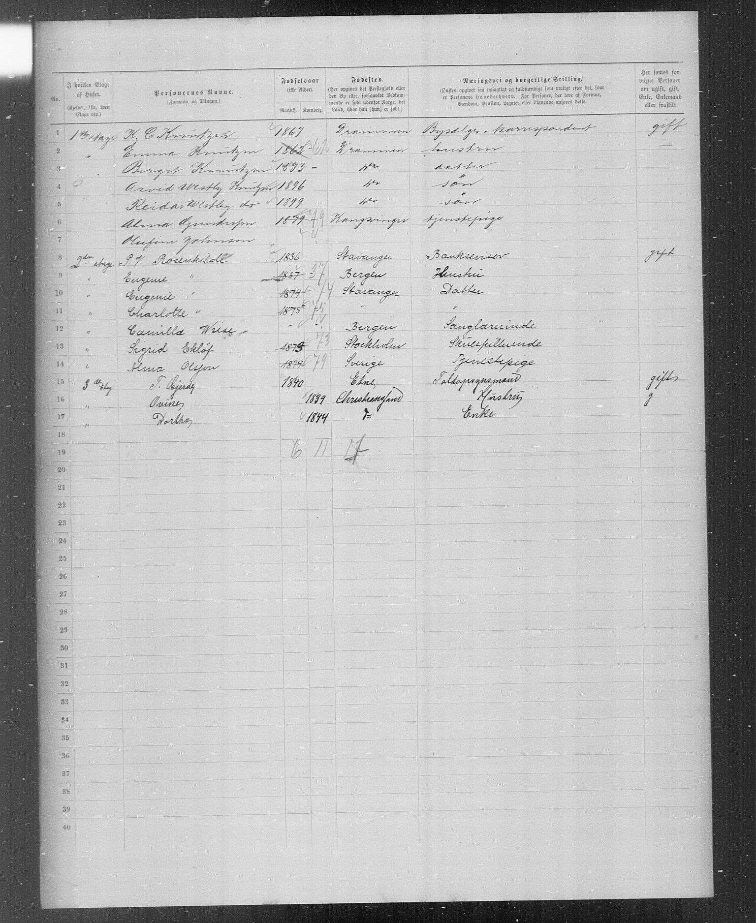 OBA, Municipal Census 1899 for Kristiania, 1899, p. 4707