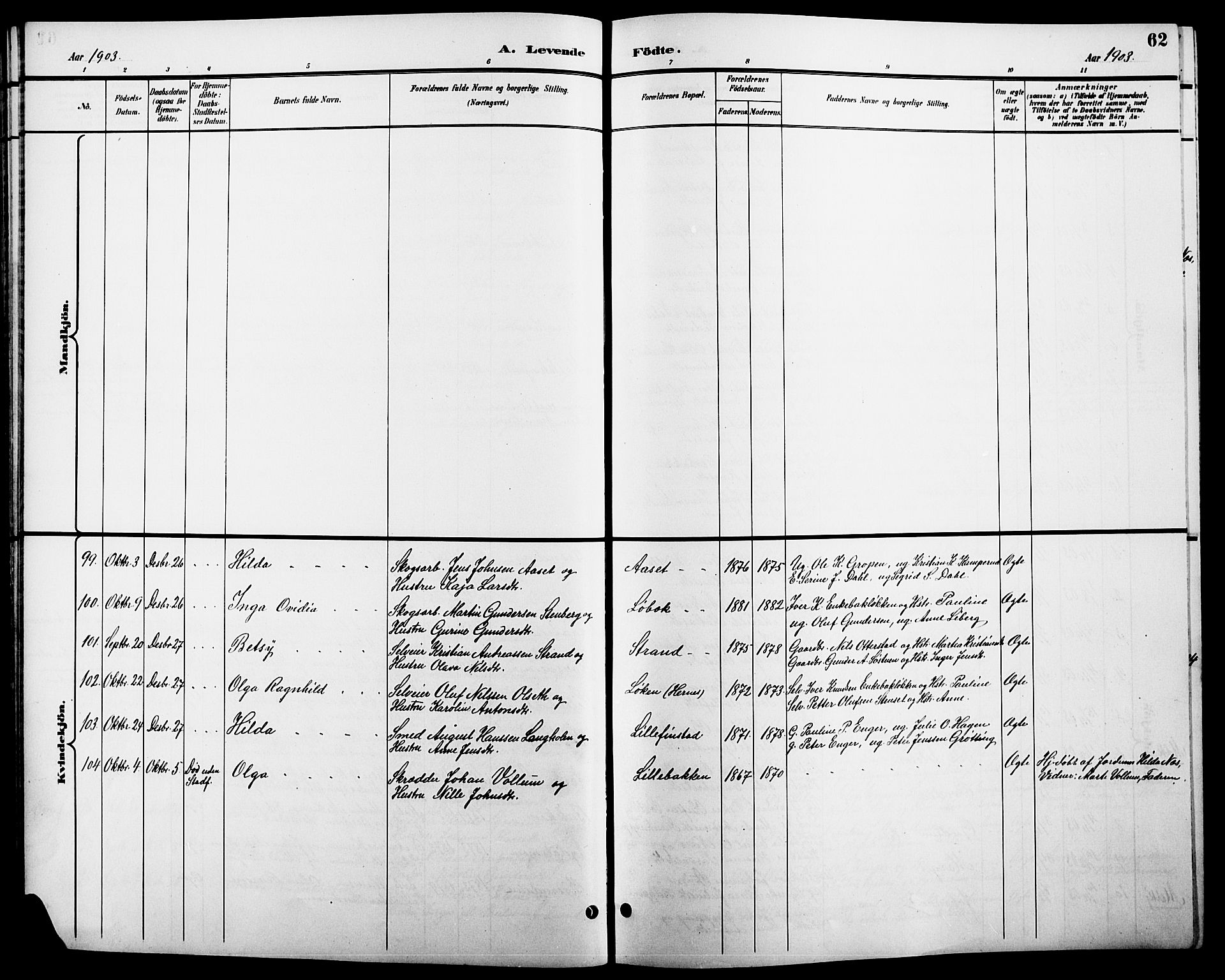 Elverum prestekontor, AV/SAH-PREST-044/H/Ha/Hab/L0005: Parish register (copy) no. 5, 1896-1915, p. 62