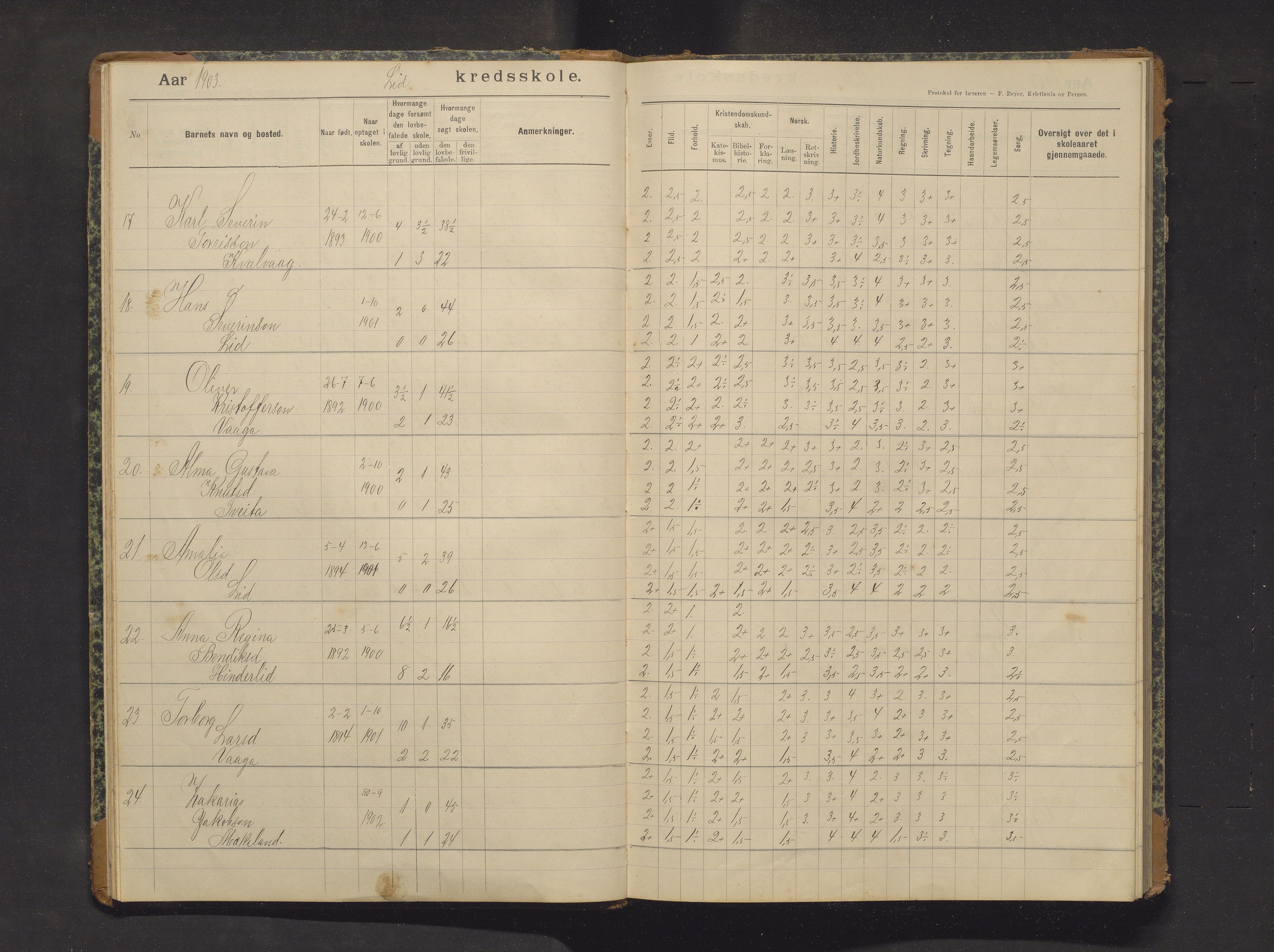 Sveio kommune. Barneskulane, IKAH/1216-231/F/Fa/L0029: Skuleprotokoll for Lid skule, 1903-1915, p. 8