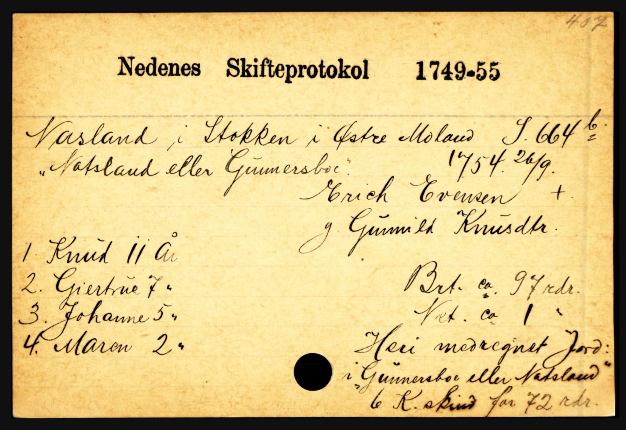 Nedenes sorenskriveri før 1824, AV/SAK-1221-0007/H, p. 21189