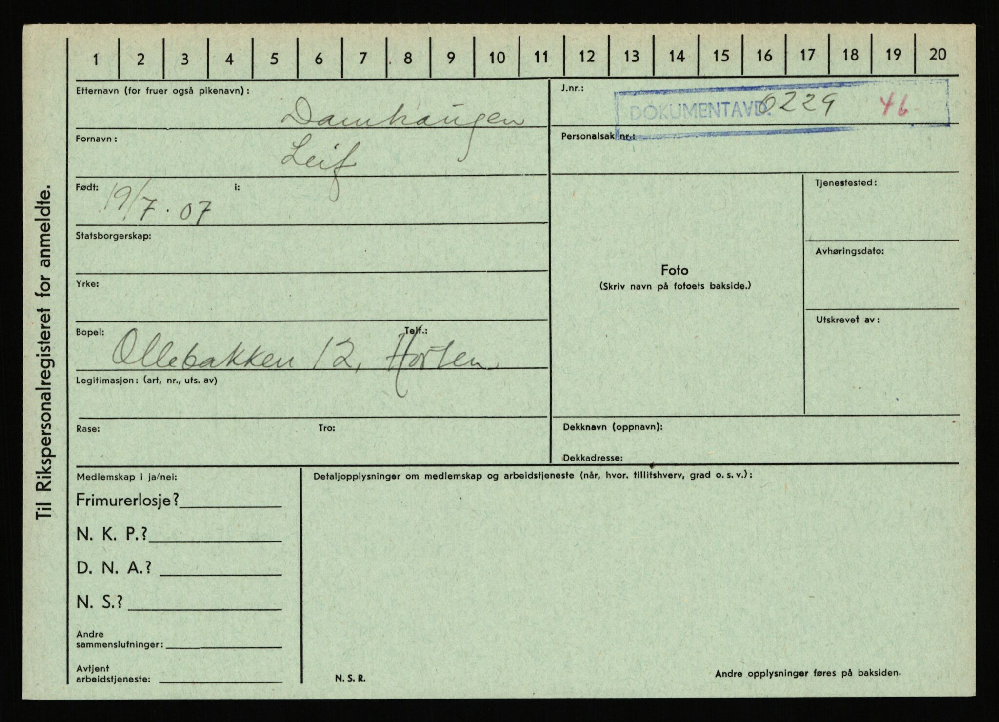 Statspolitiet - Hovedkontoret / Osloavdelingen, AV/RA-S-1329/C/Ca/L0003: Brechan - Eichinger	, 1943-1945, p. 3036