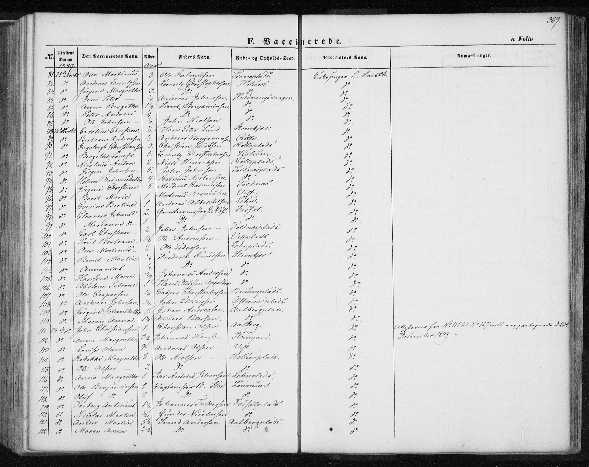 Ministerialprotokoller, klokkerbøker og fødselsregistre - Nord-Trøndelag, AV/SAT-A-1458/735/L0342: Parish register (official) no. 735A07 /1, 1849-1862, p. 369