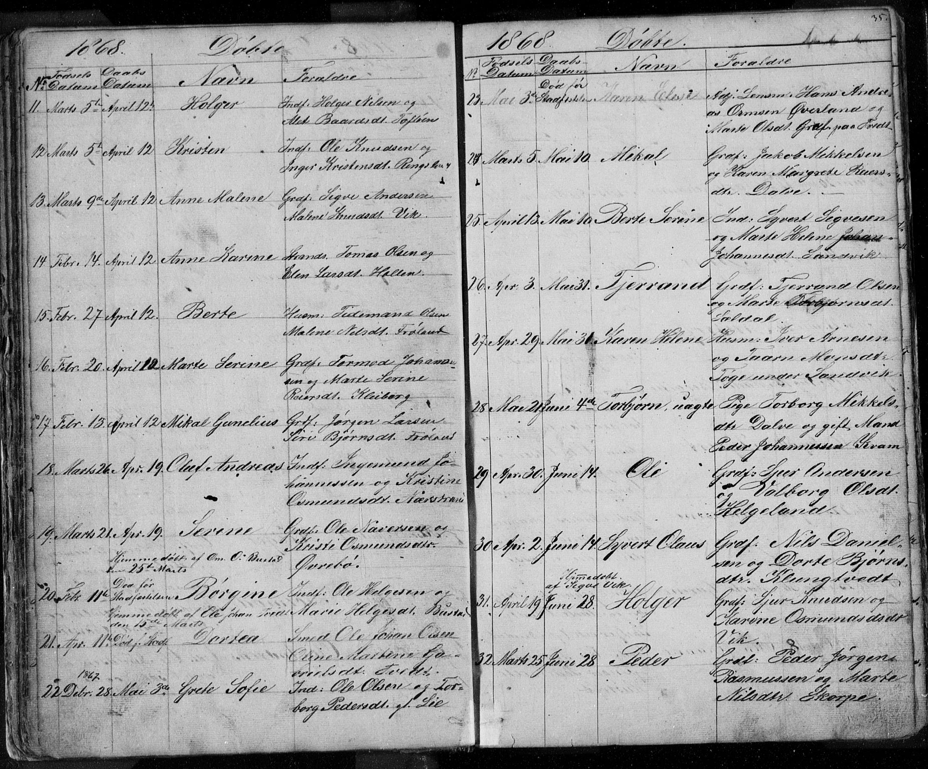 Nedstrand sokneprestkontor, SAST/A-101841/01/V: Parish register (copy) no. B 3, 1848-1933, p. 35