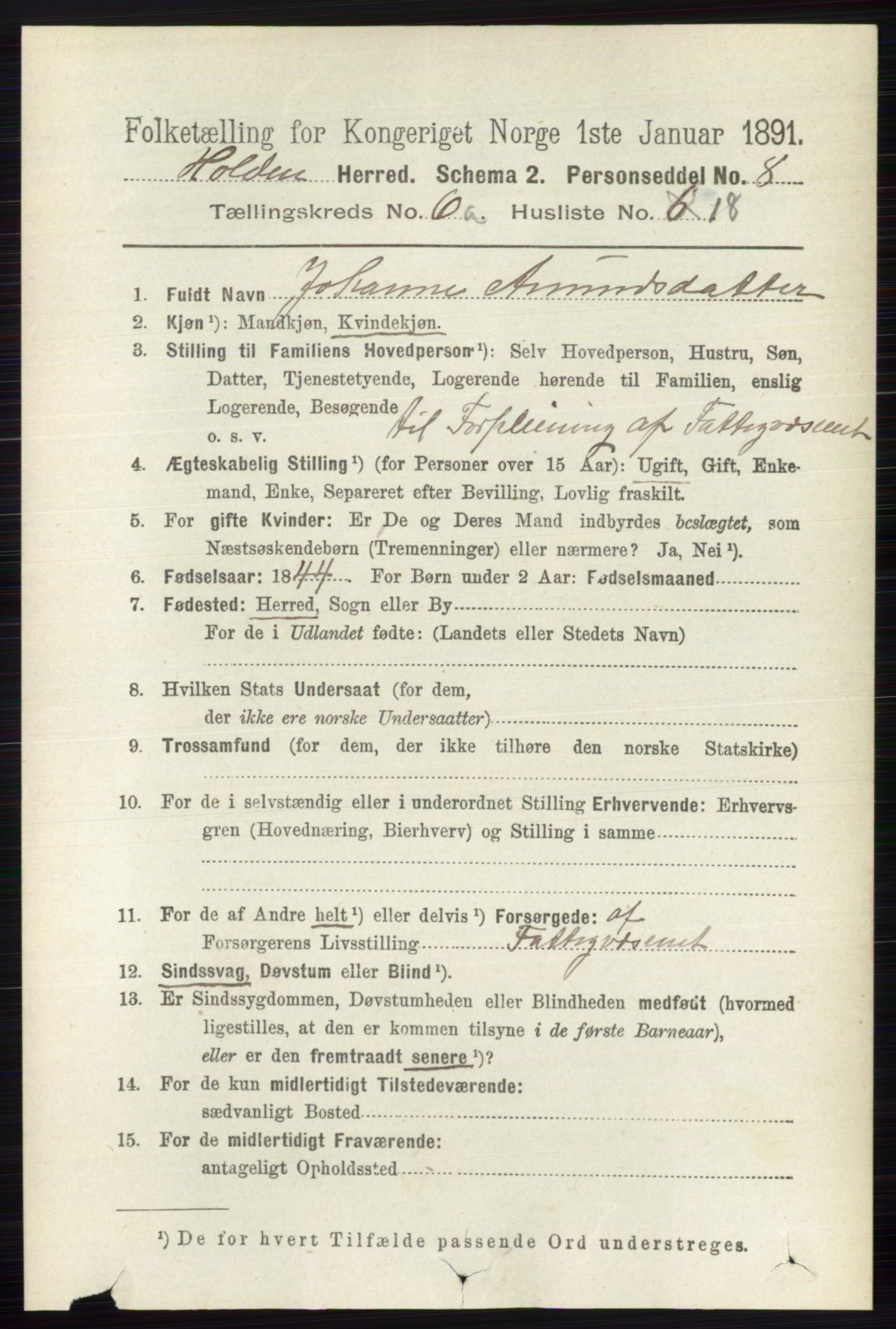 RA, 1891 census for 0819 Holla, 1891, p. 2976