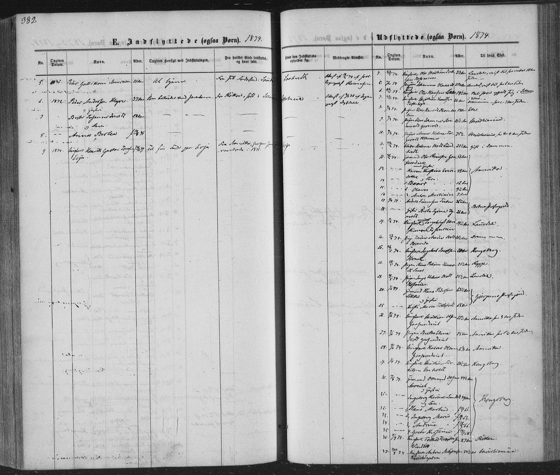 Sandsvær kirkebøker, AV/SAKO-A-244/F/Fa/L0007: Parish register (official) no. I 7, 1869-1877, p. 382