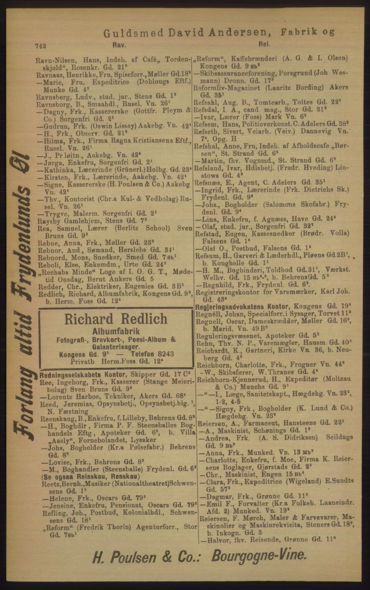 Kristiania/Oslo adressebok, PUBL/-, 1906, p. 742