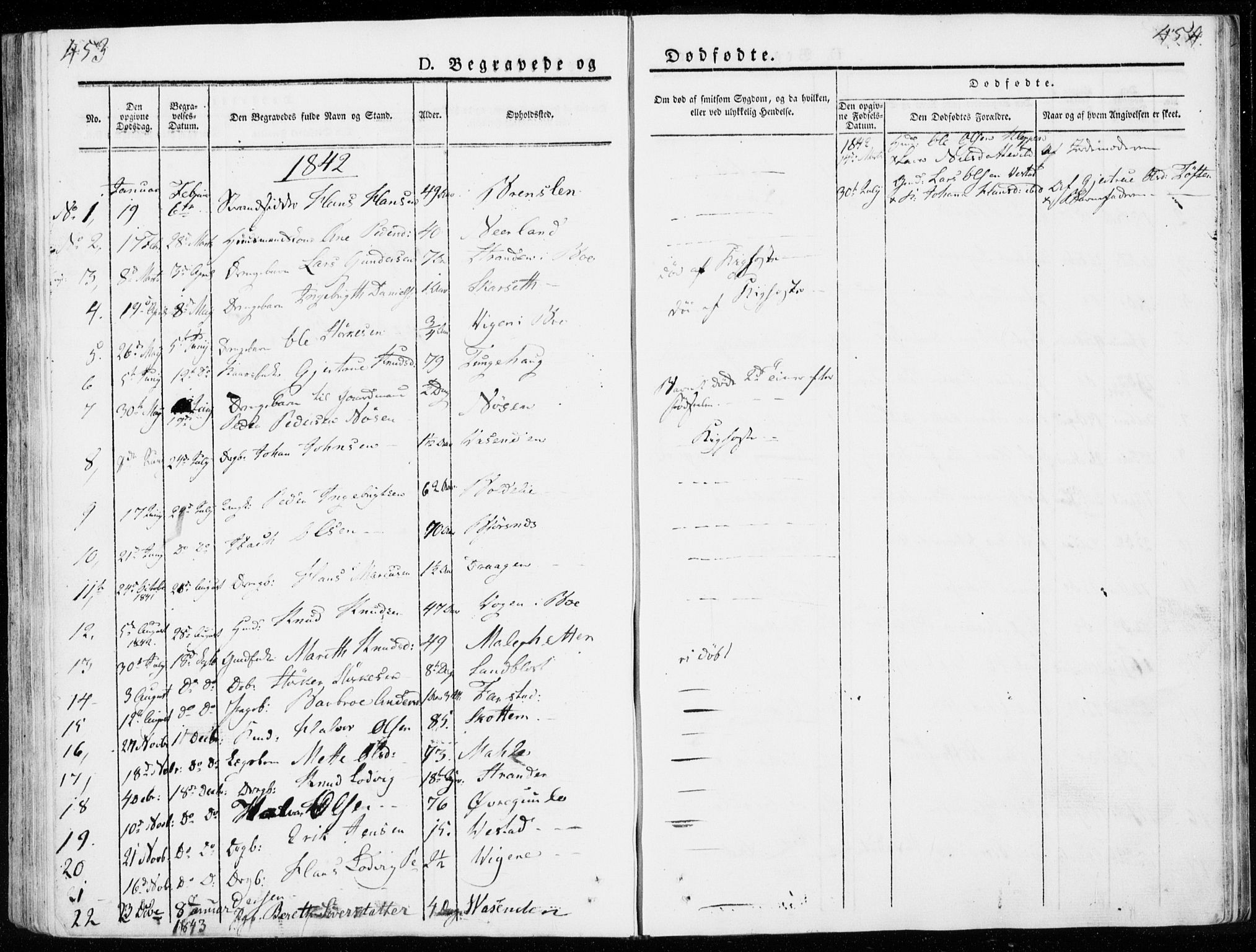 Ministerialprotokoller, klokkerbøker og fødselsregistre - Møre og Romsdal, AV/SAT-A-1454/566/L0766: Parish register (official) no. 566A05, 1842-1851, p. 453-454