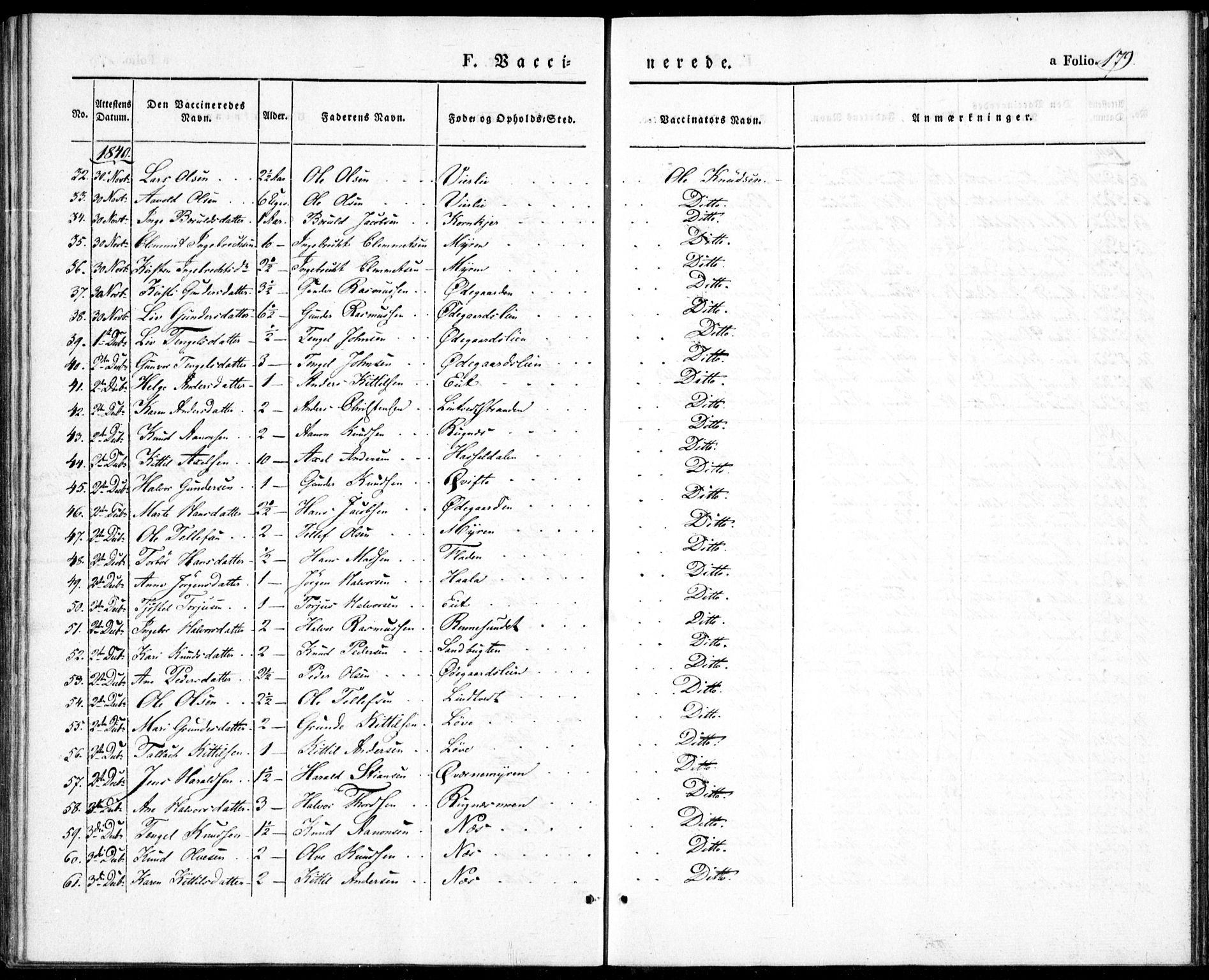 Gjerstad sokneprestkontor, AV/SAK-1111-0014/F/Fa/Fab/L0002: Parish register (official) no. A 2, 1835-1852, p. 179