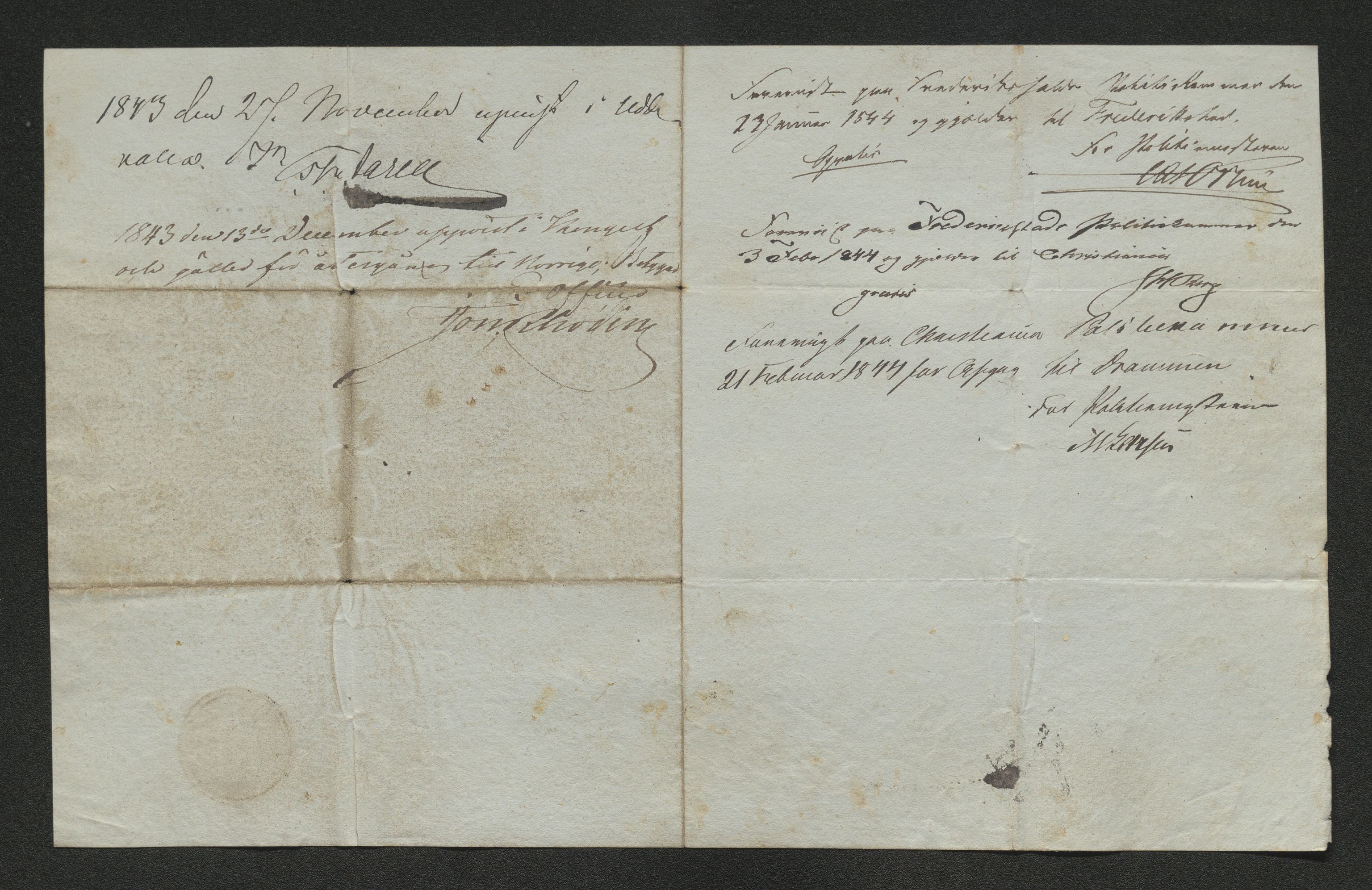 Drammen politikammer, SAKO/A-623/I/Ia/Iab/L0007: Innleverte pass, 1843-1844, p. 356