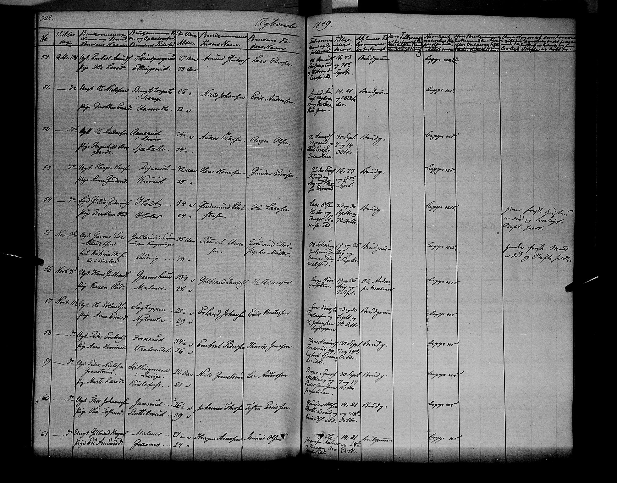 Vinger prestekontor, AV/SAH-PREST-024/H/Ha/Haa/L0009: Parish register (official) no. 9, 1847-1855, p. 322