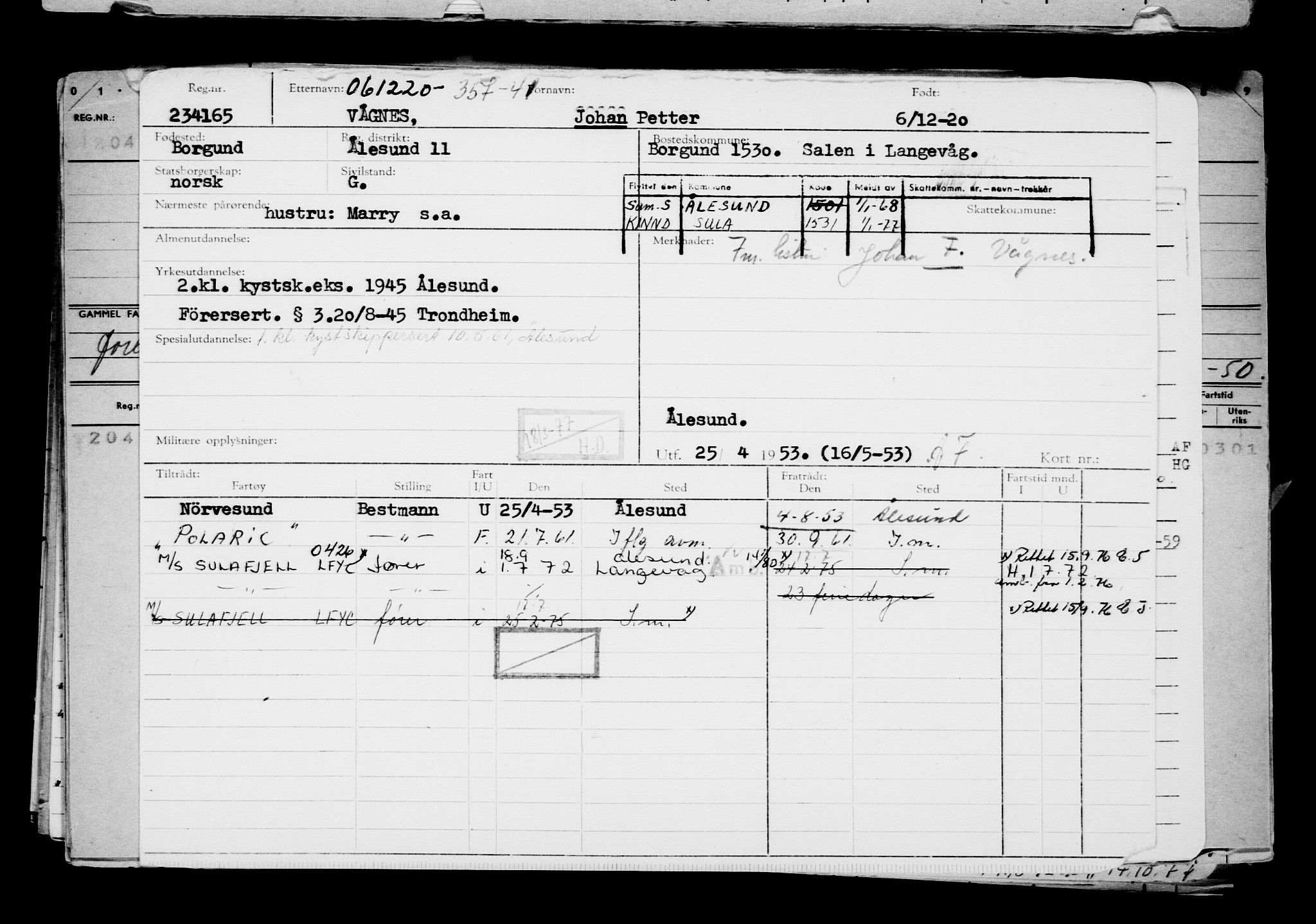 Direktoratet for sjømenn, AV/RA-S-3545/G/Gb/L0188: Hovedkort, 1920, p. 152