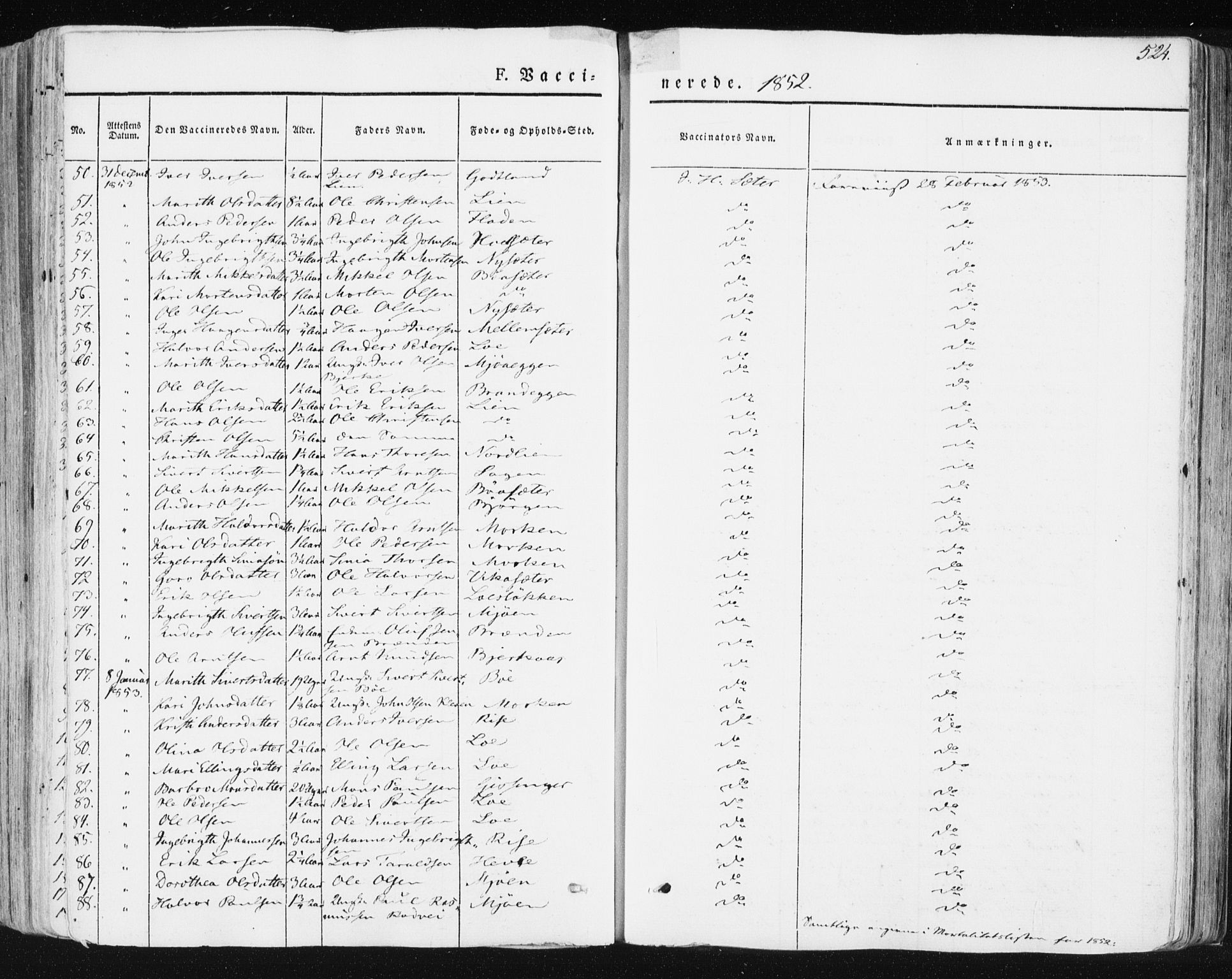 Ministerialprotokoller, klokkerbøker og fødselsregistre - Sør-Trøndelag, AV/SAT-A-1456/678/L0899: Parish register (official) no. 678A08, 1848-1872, p. 524