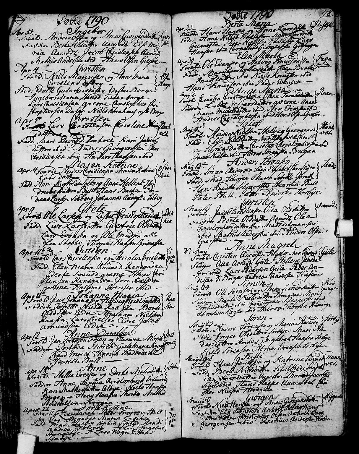 Stokke kirkebøker, AV/SAKO-A-320/F/Fa/L0003: Parish register (official) no. I 3, 1771-1803, p. 78