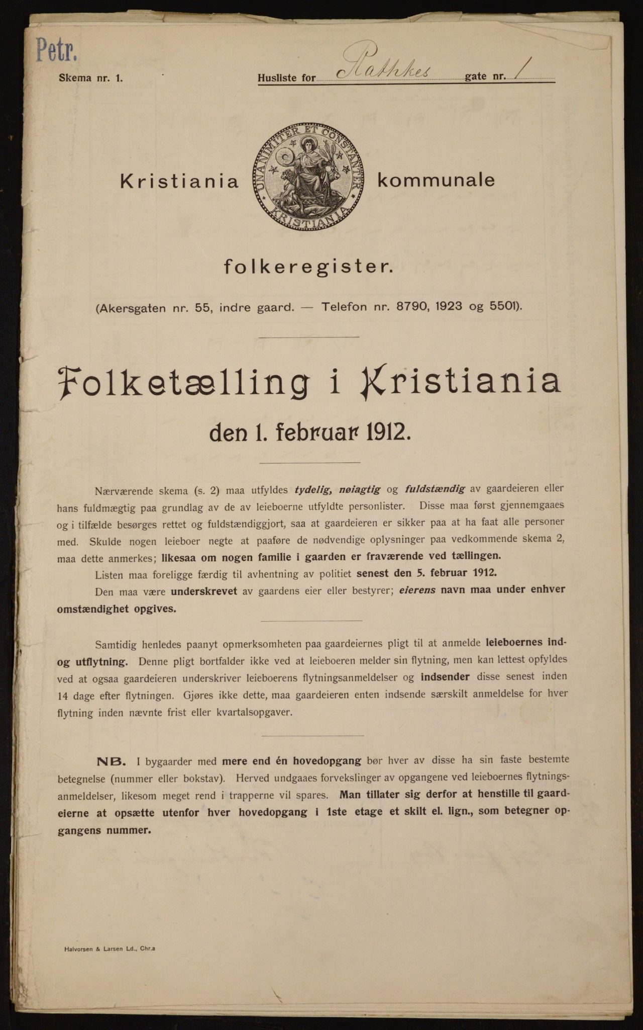 OBA, Municipal Census 1912 for Kristiania, 1912, p. 82073