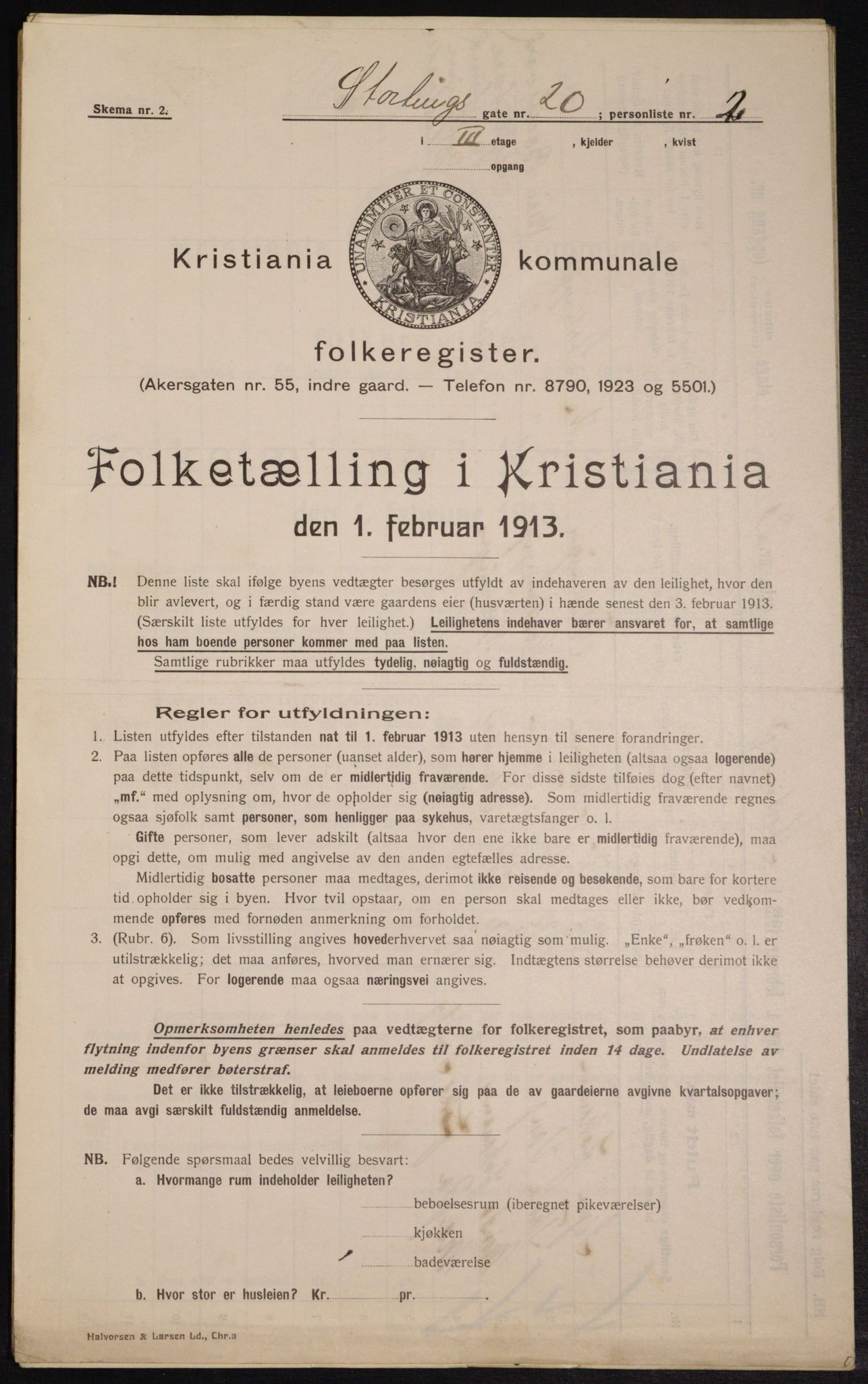 OBA, Municipal Census 1913 for Kristiania, 1913, p. 103656