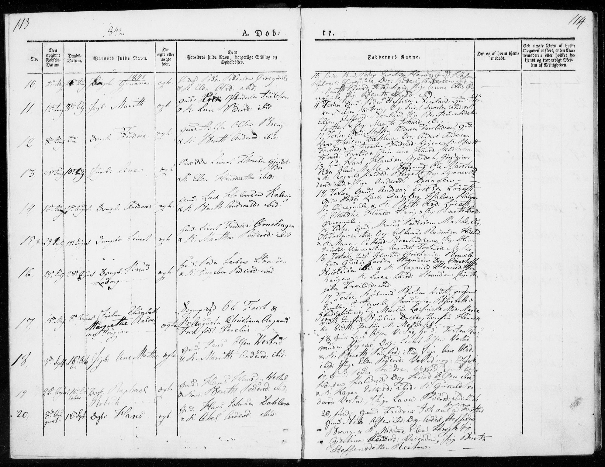 Ministerialprotokoller, klokkerbøker og fødselsregistre - Møre og Romsdal, AV/SAT-A-1454/566/L0766: Parish register (official) no. 566A05, 1842-1851, p. 113-114