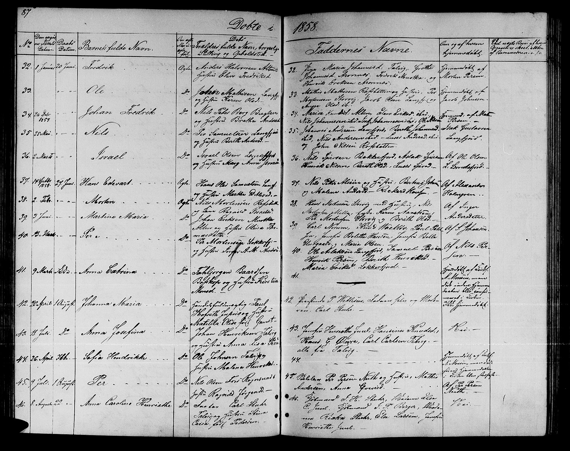 Talvik sokneprestkontor, SATØ/S-1337/H/Hb/L0001klokker: Parish register (copy) no. 1, 1847-1863, p. 87