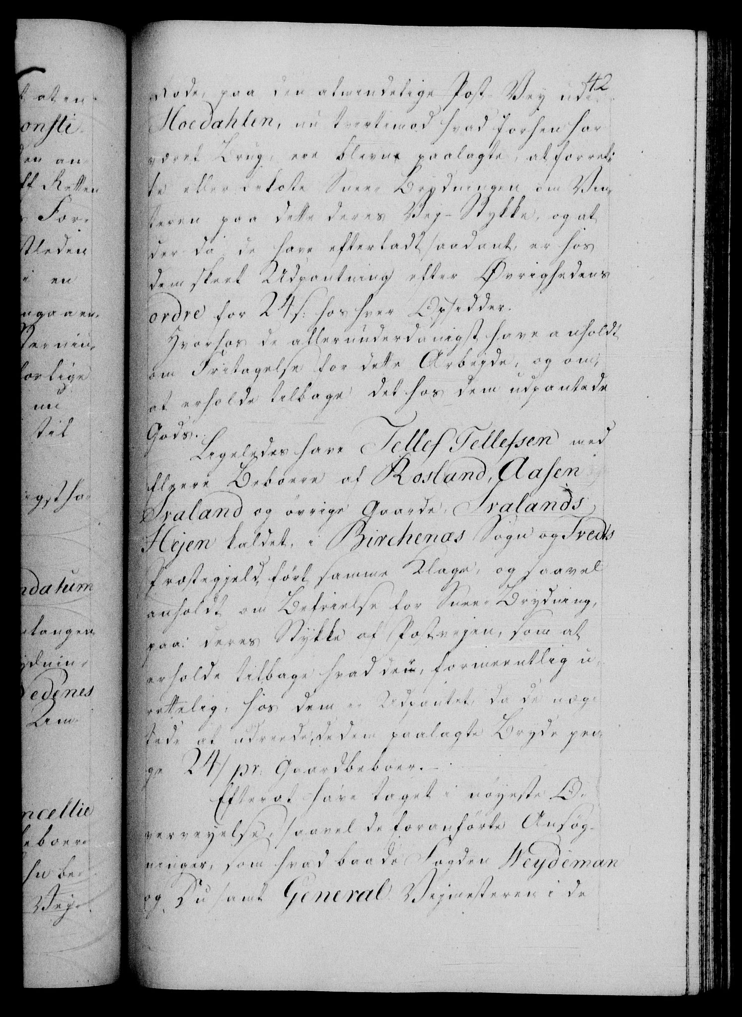 Danske Kanselli 1572-1799, AV/RA-EA-3023/F/Fc/Fca/Fcab/L0046: Norske tegnelser, 1797-1799, p. 42a