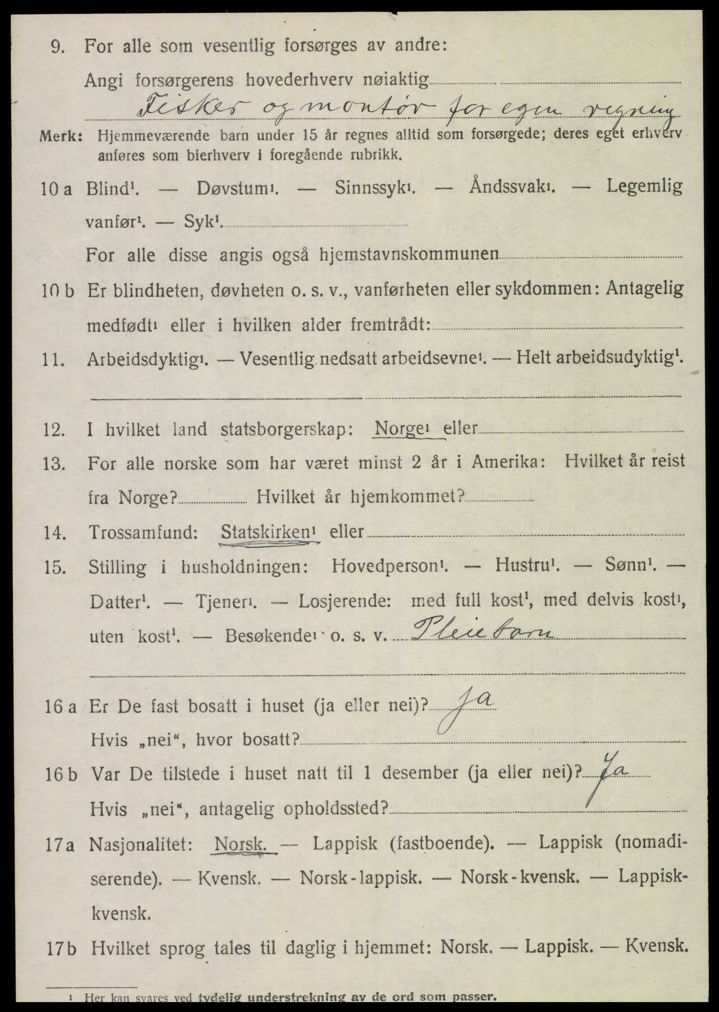 SAT, 1920 census for Brønnøy, 1920, p. 8745