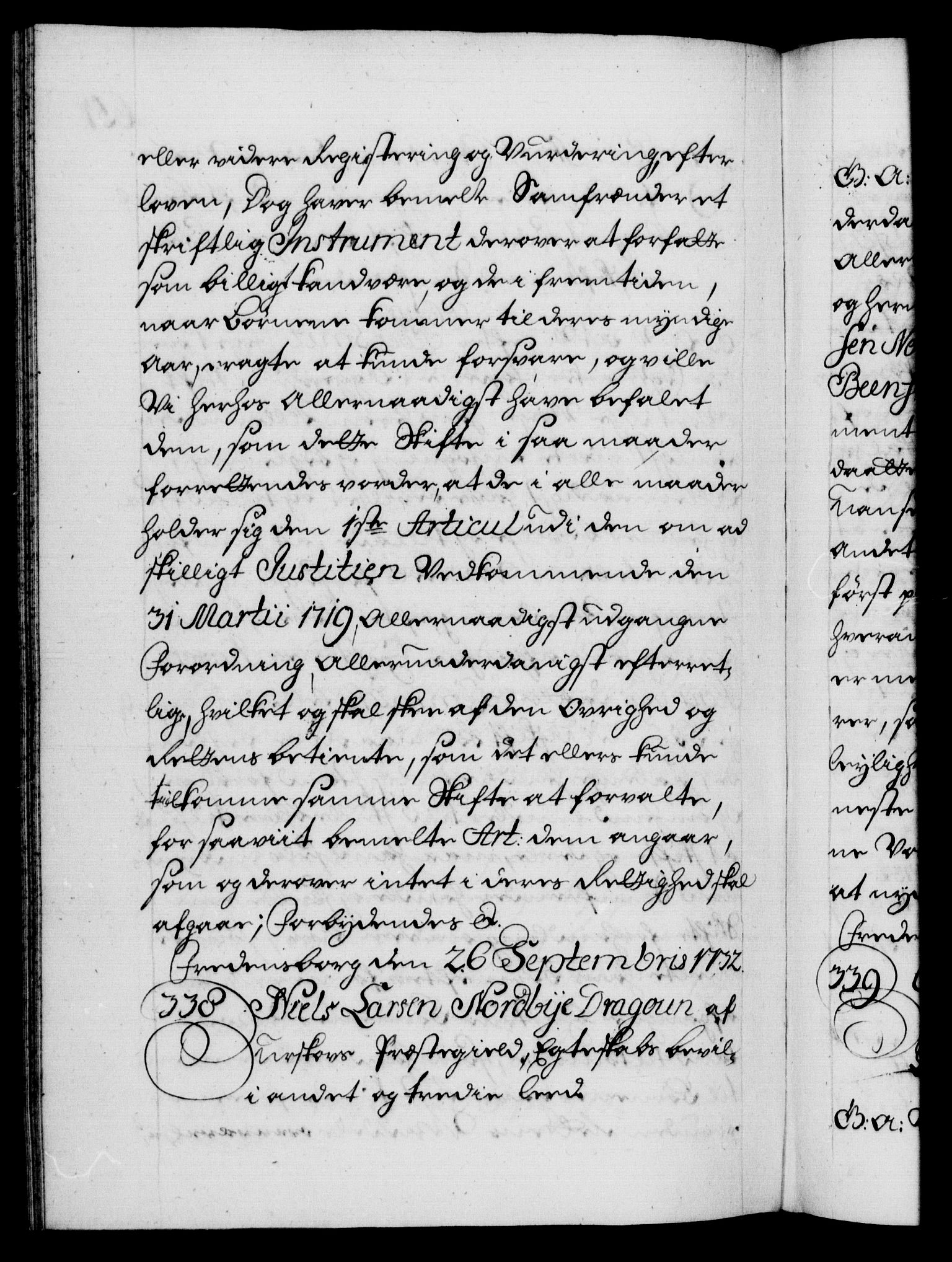 Danske Kanselli 1572-1799, AV/RA-EA-3023/F/Fc/Fca/Fcaa/L0027: Norske registre, 1730-1732, p. 651b