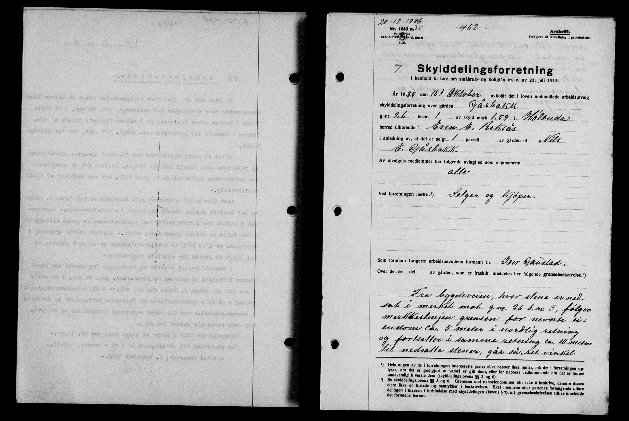 Gauldal sorenskriveri, SAT/A-0014/1/2/2C/L0045: Mortgage book no. 47-49, 1935-1936, Deed date: 20.12.1935