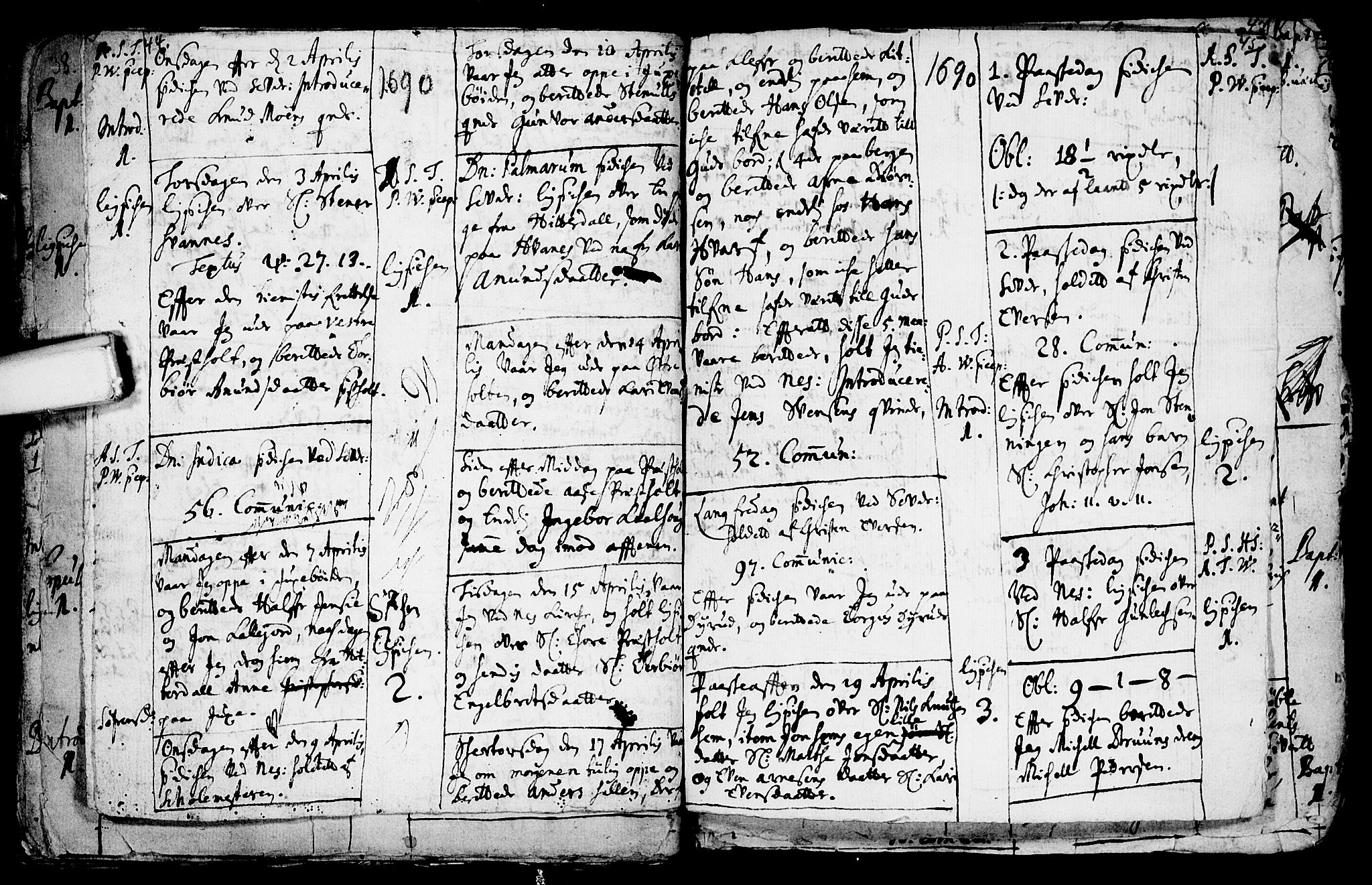 Sauherad kirkebøker, AV/SAKO-A-298/F/Fa/L0002: Parish register (official) no. I 2, 1681-1720, p. 44-45