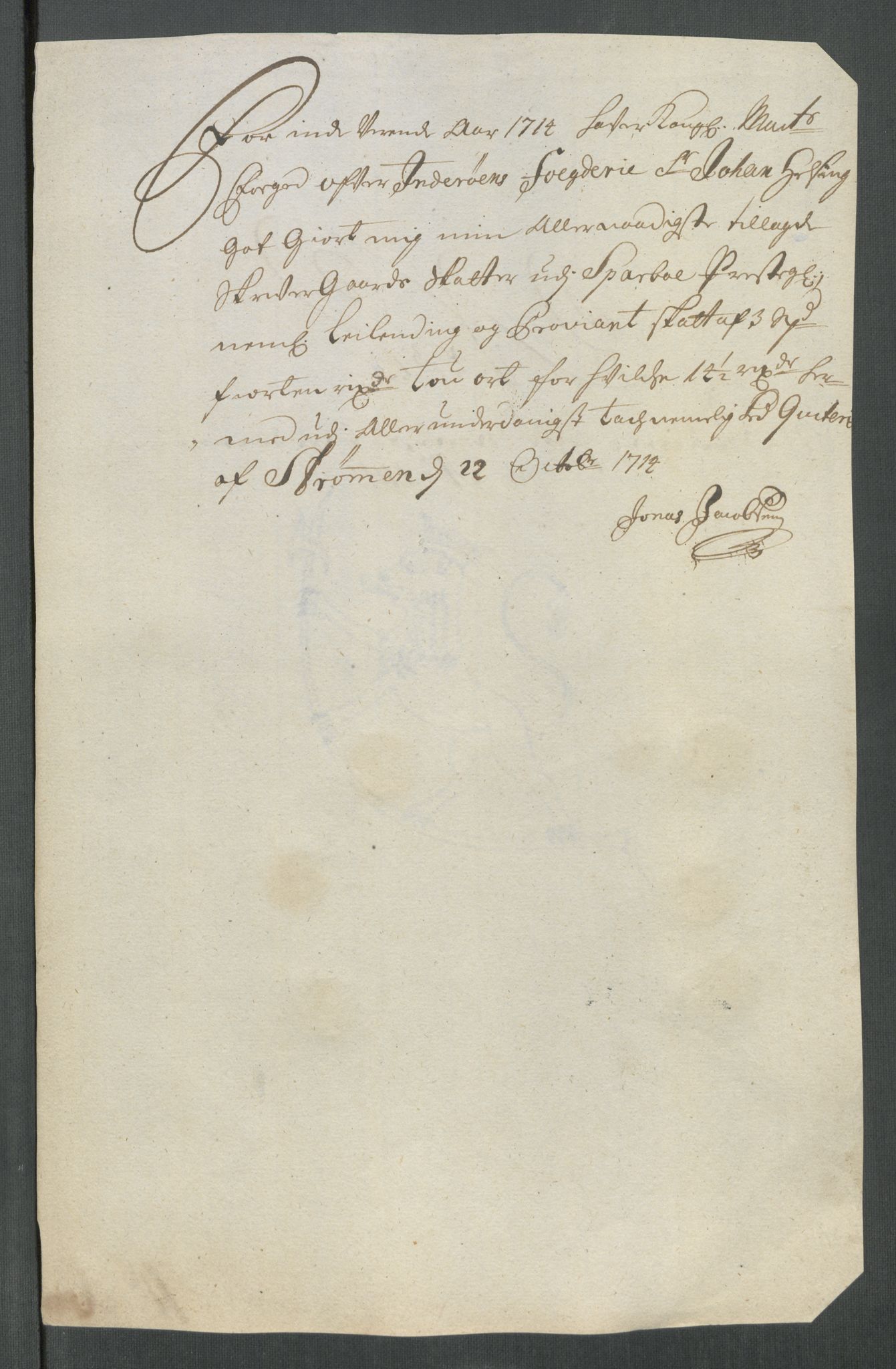 Rentekammeret inntil 1814, Reviderte regnskaper, Fogderegnskap, AV/RA-EA-4092/R63/L4322: Fogderegnskap Inderøy, 1714, p. 316