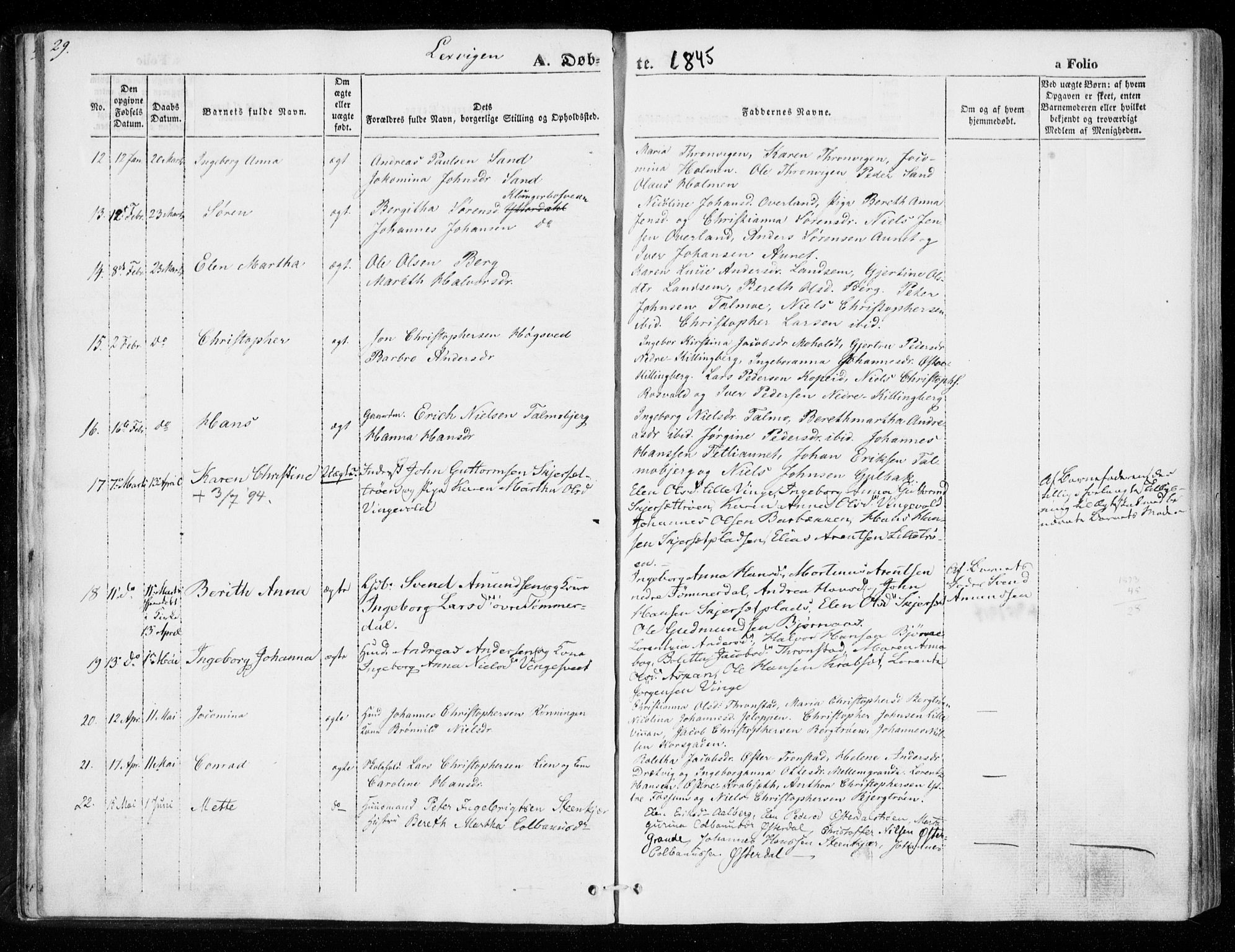 Ministerialprotokoller, klokkerbøker og fødselsregistre - Nord-Trøndelag, SAT/A-1458/701/L0007: Parish register (official) no. 701A07 /1, 1842-1854, p. 29