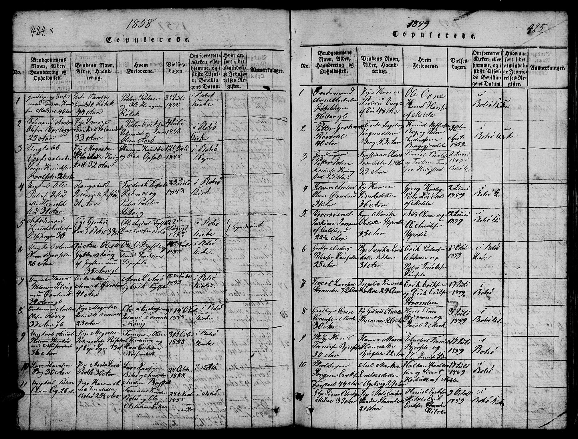 Ministerialprotokoller, klokkerbøker og fødselsregistre - Møre og Romsdal, SAT/A-1454/555/L0665: Parish register (copy) no. 555C01, 1818-1868, p. 424-425