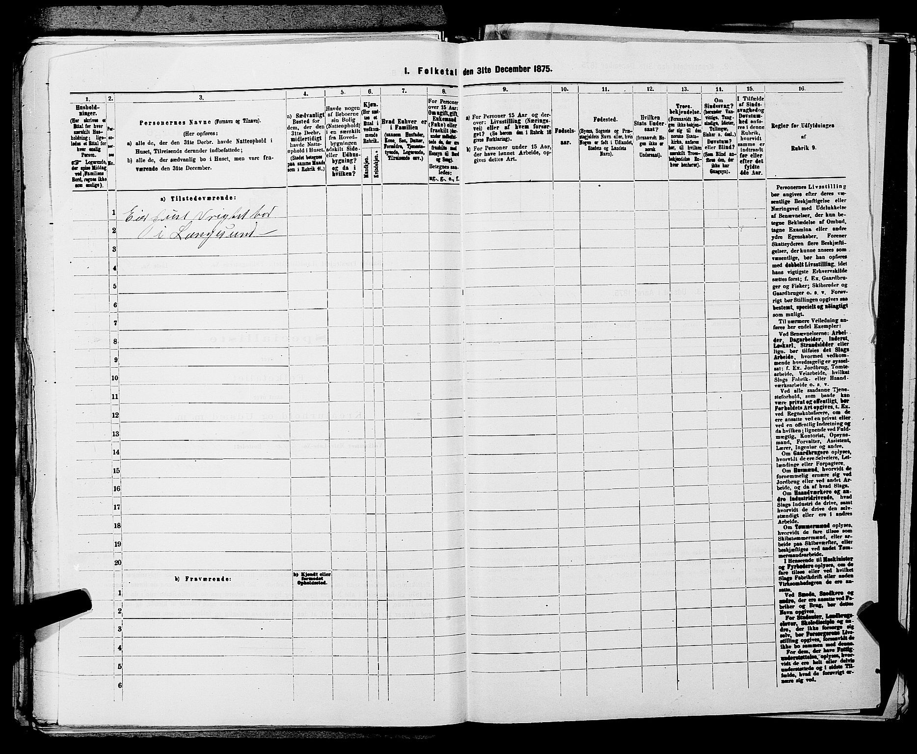 SAKO, 1875 census for 0814L Bamble/Bamble, 1875, p. 724