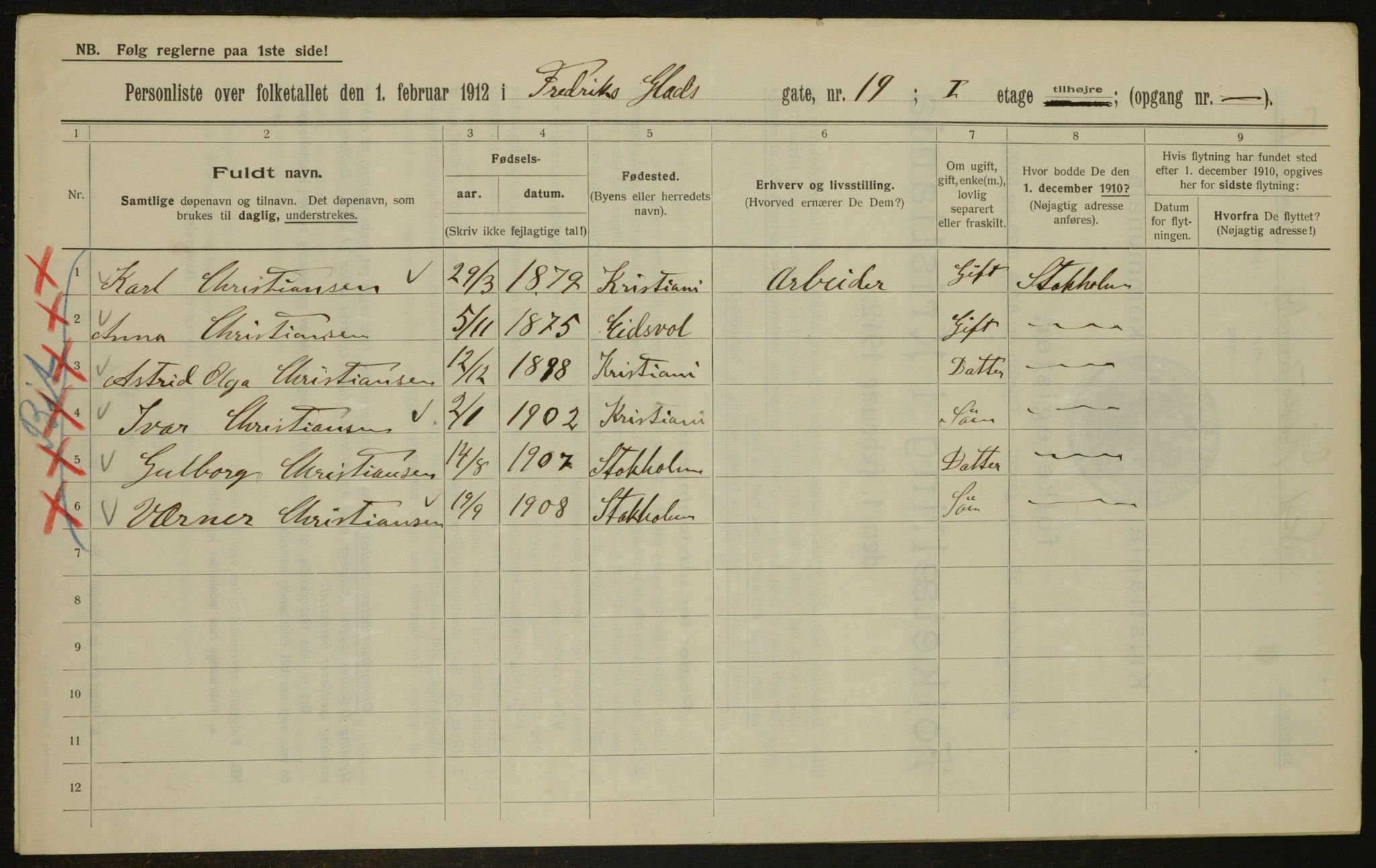 OBA, Municipal Census 1912 for Kristiania, 1912, p. 26602