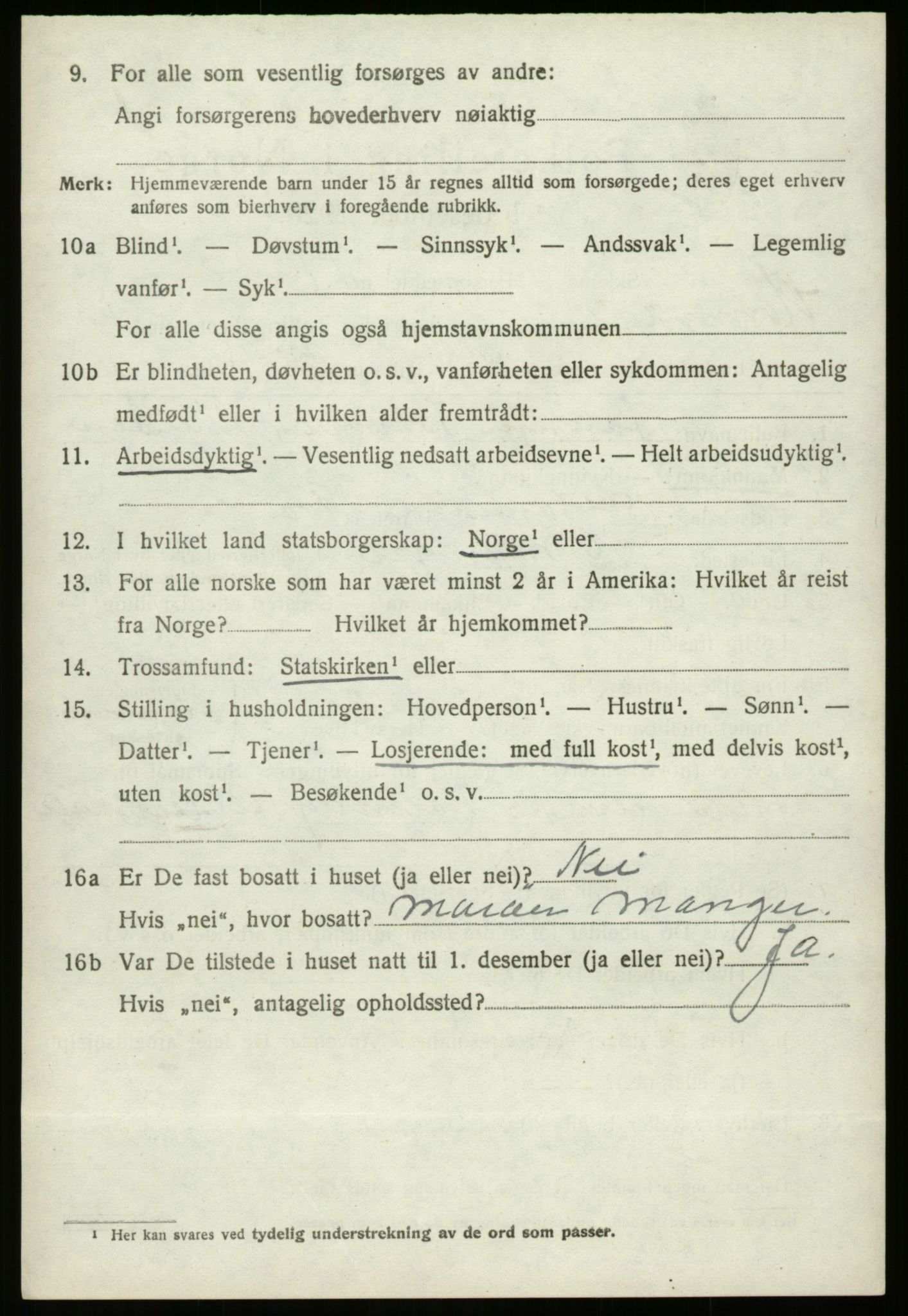 SAB, 1920 census for Hornindal, 1920, p. 3599