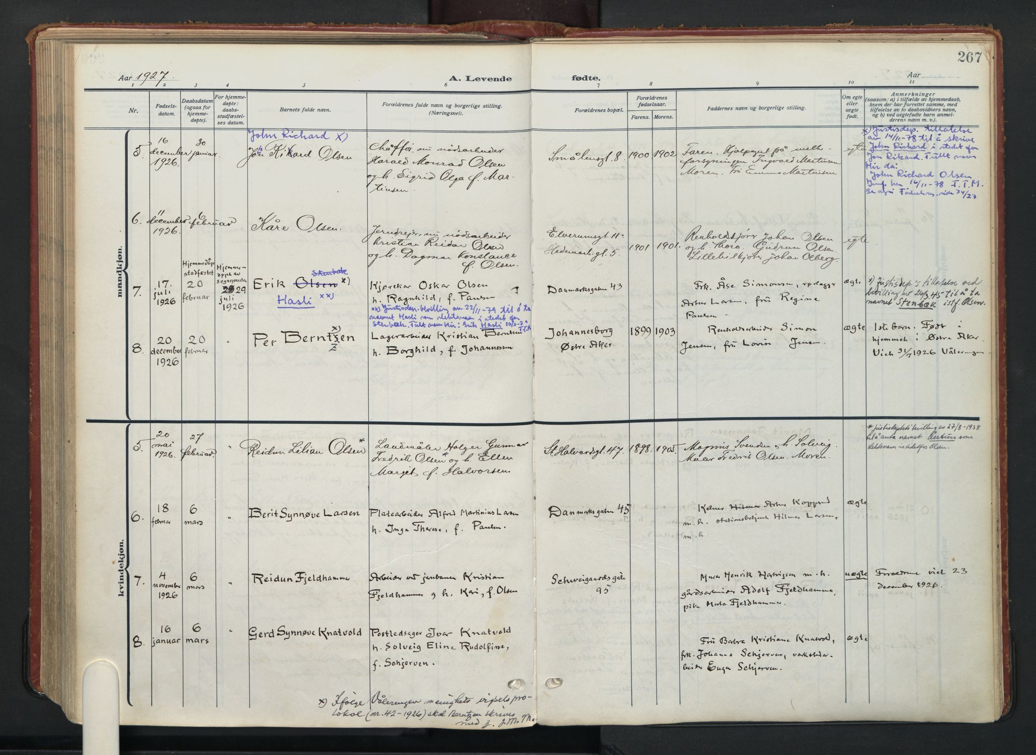 Vålerengen prestekontor Kirkebøker, SAO/A-10878/F/Fa/L0004: Parish register (official) no. 4, 1915-1929, p. 267