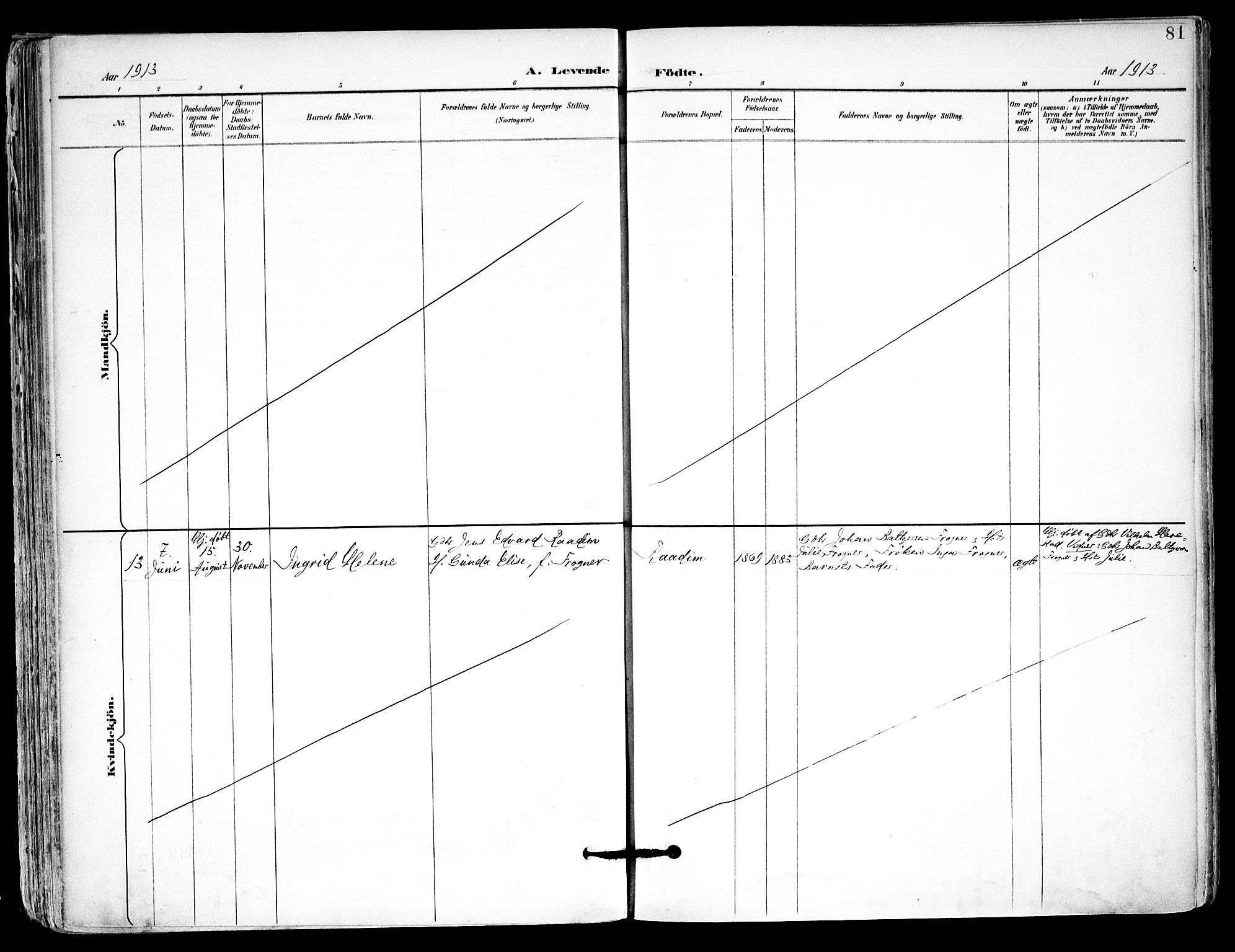 Kråkstad prestekontor Kirkebøker, AV/SAO-A-10125a/F/Fa/L0010: Parish register (official) no. I 10, 1893-1931, p. 81