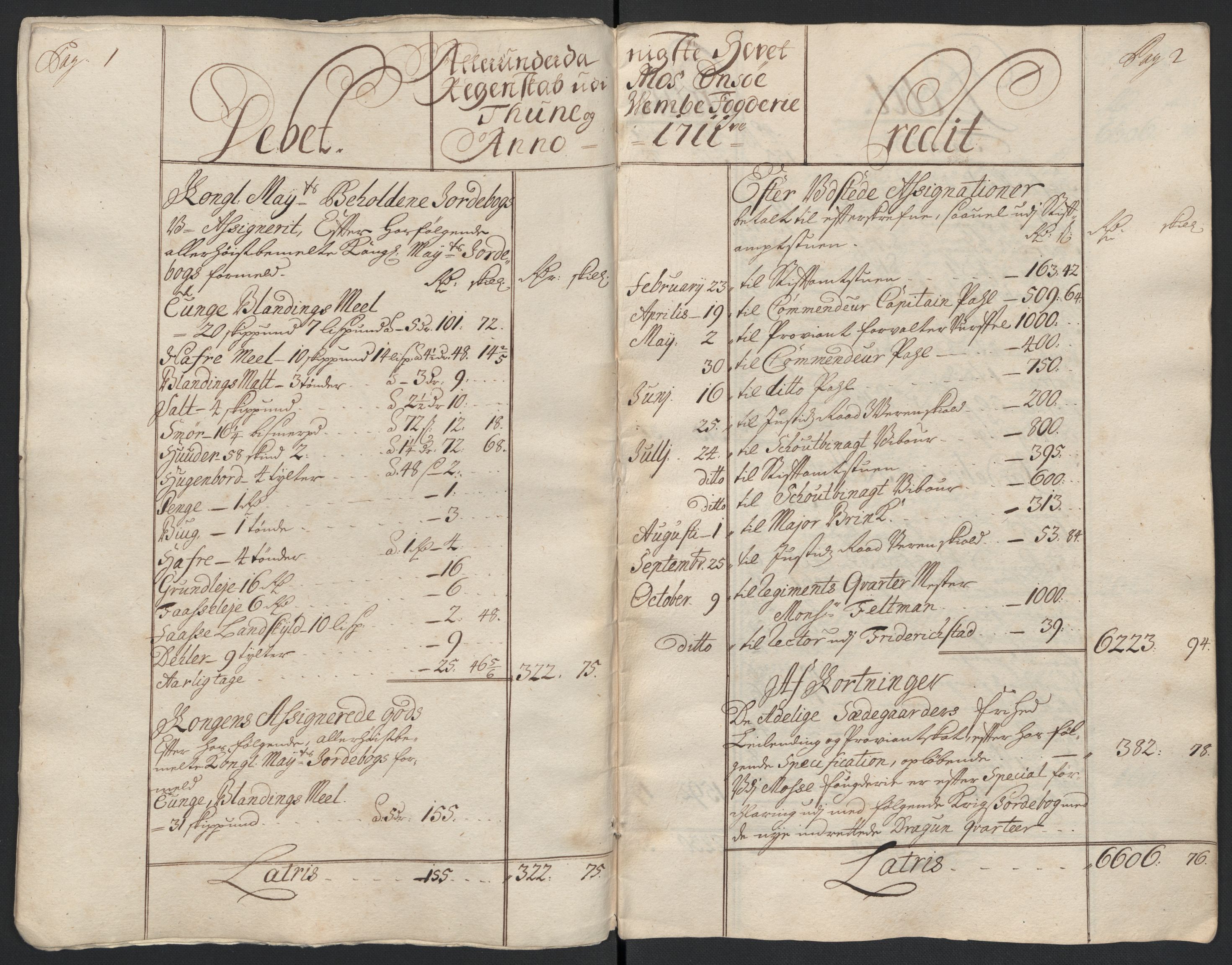 Rentekammeret inntil 1814, Reviderte regnskaper, Fogderegnskap, AV/RA-EA-4092/R04/L0136: Fogderegnskap Moss, Onsøy, Tune, Veme og Åbygge, 1711, p. 13