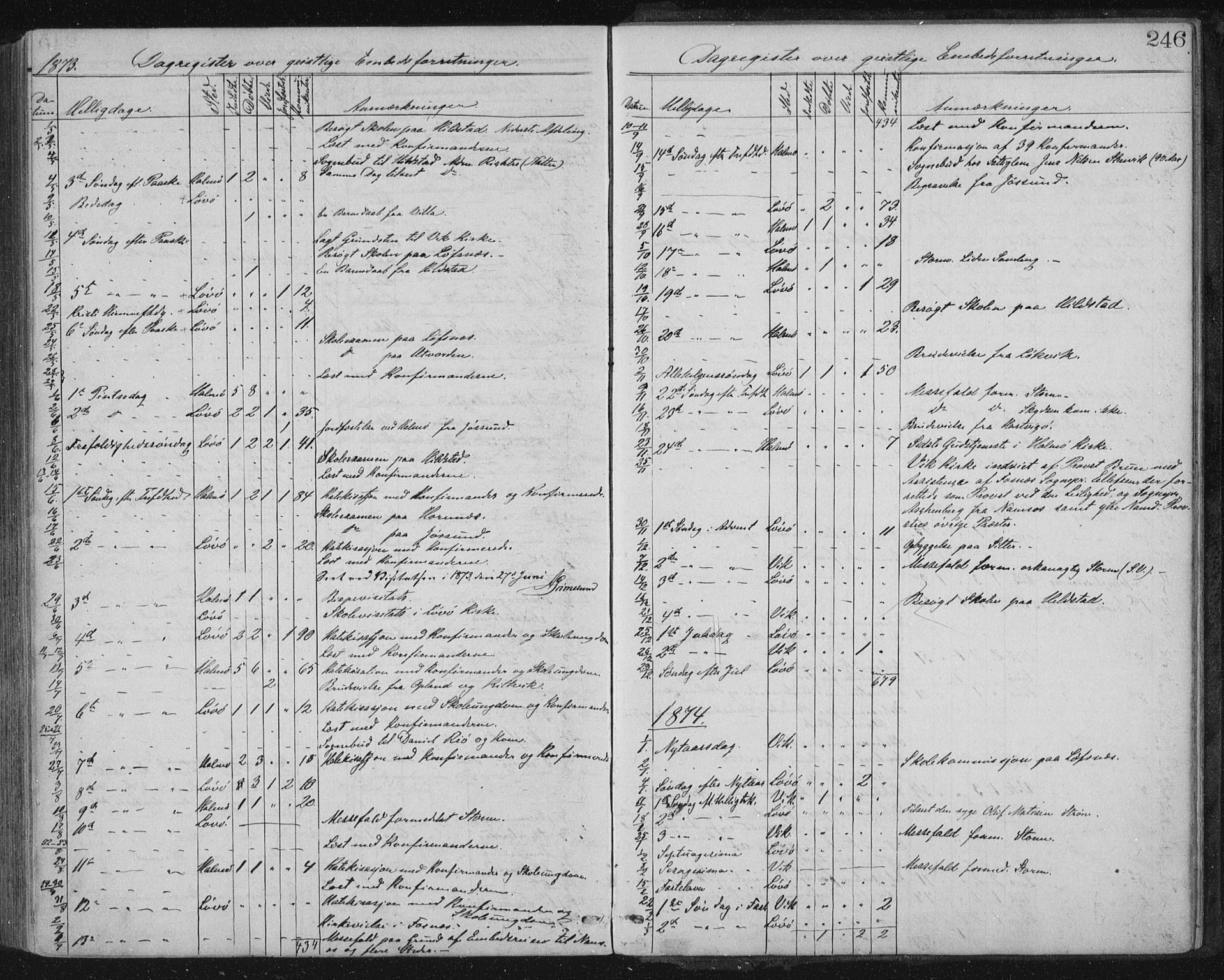 Ministerialprotokoller, klokkerbøker og fødselsregistre - Nord-Trøndelag, SAT/A-1458/771/L0596: Parish register (official) no. 771A03, 1870-1884, p. 246