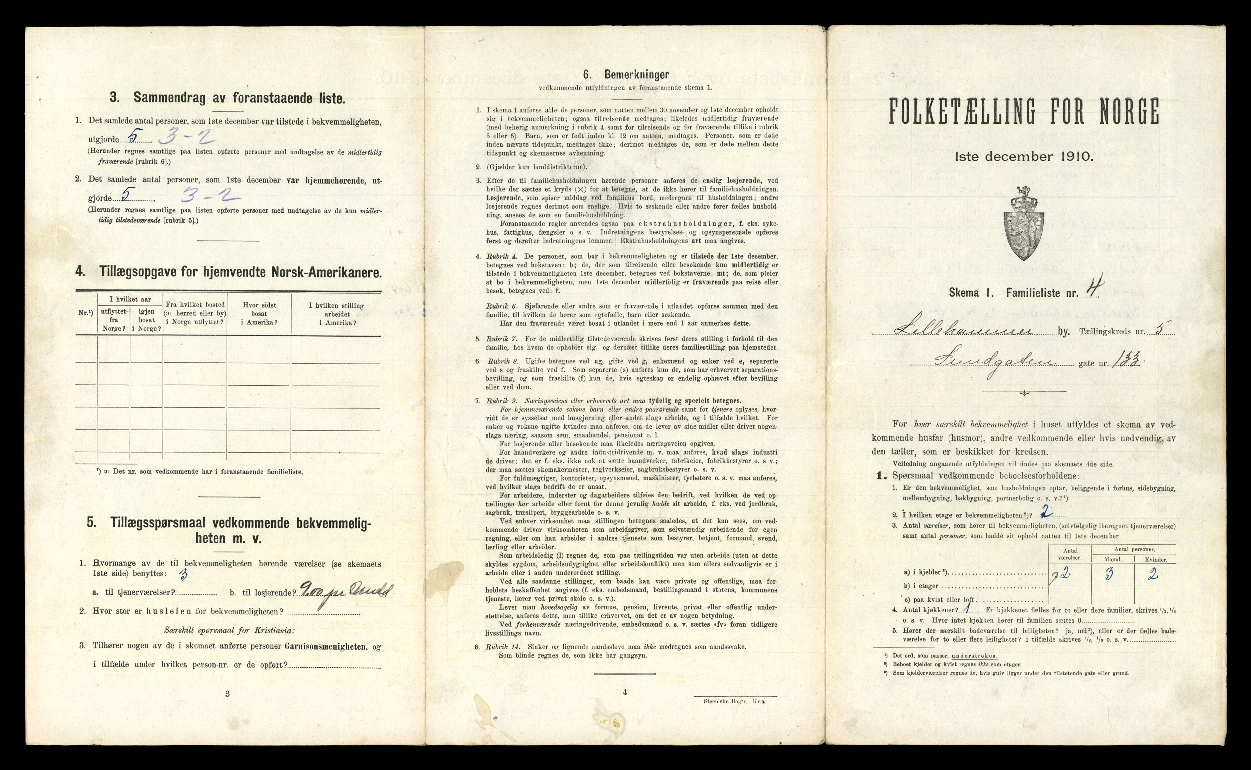 RA, 1910 census for Lillehammer, 1910, p. 2231