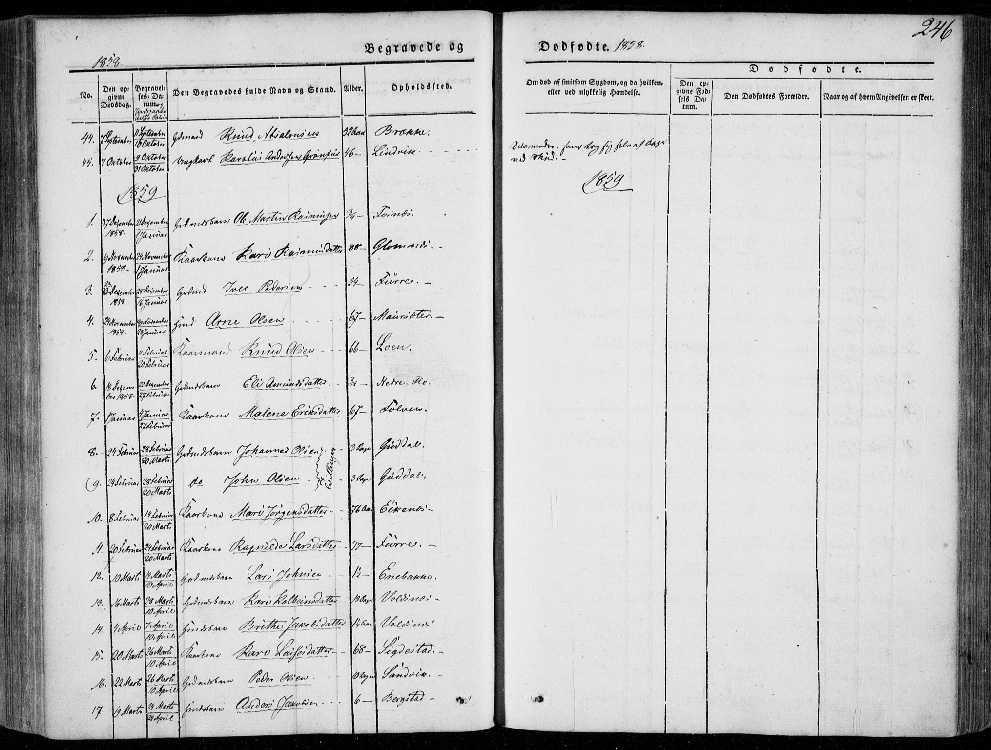 Stryn Sokneprestembete, SAB/A-82501: Parish register (official) no. A 2, 1844-1861, p. 246