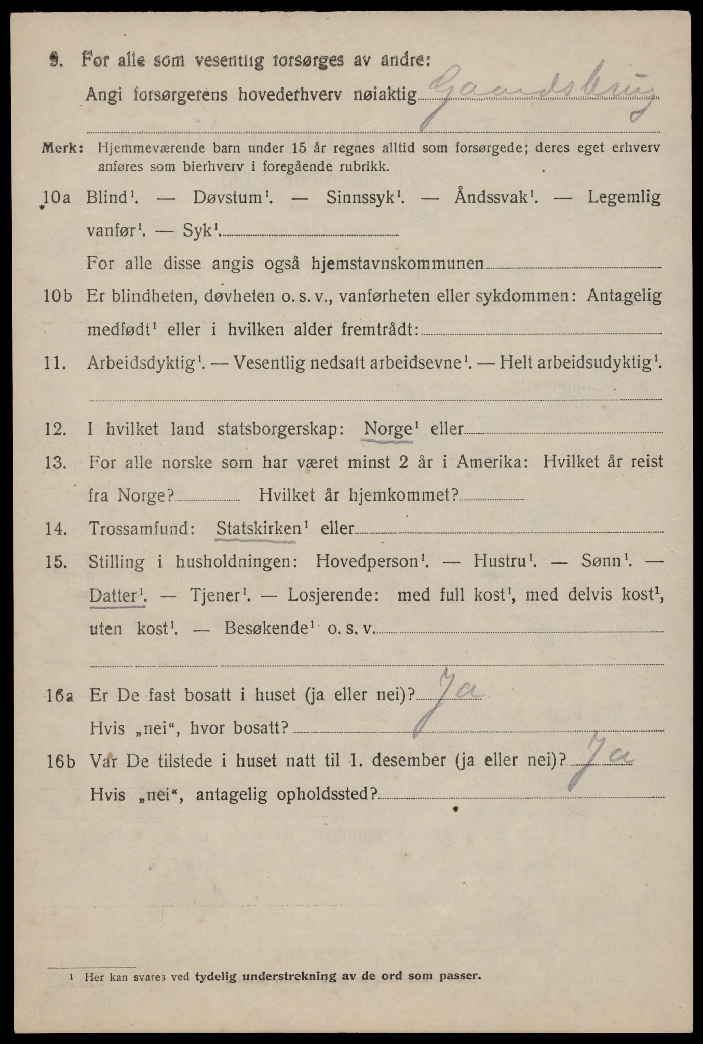 SAST, 1920 census for Bjerkreim, 1920, p. 2041