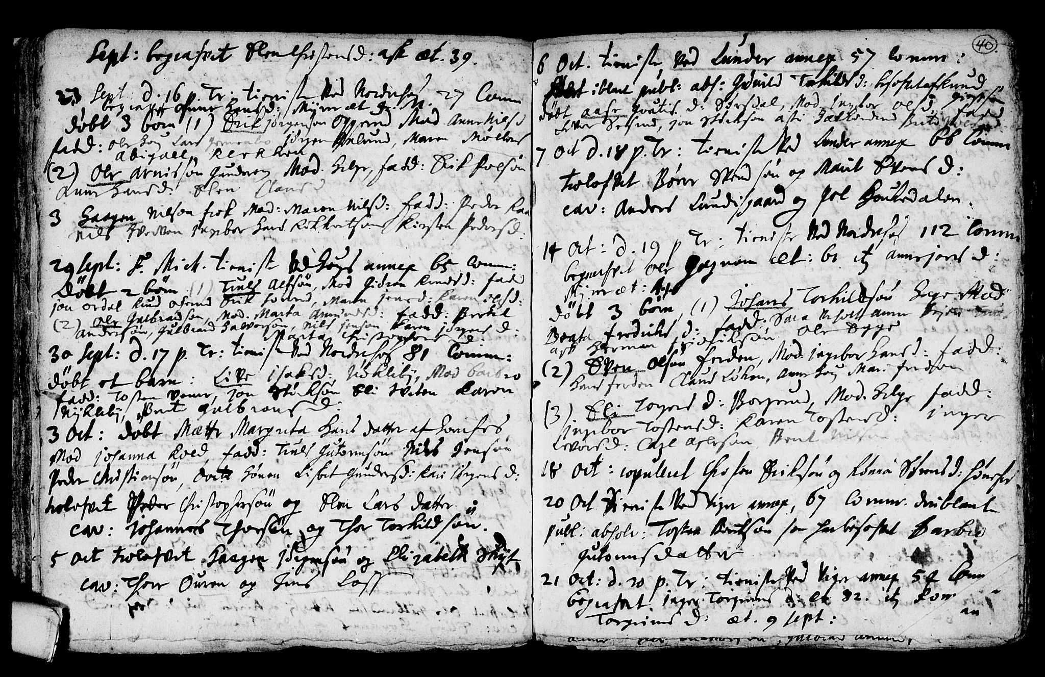 Norderhov kirkebøker, SAKO/A-237/F/Fa/L0001: Parish register (official) no. 1, 1704-1716, p. 40