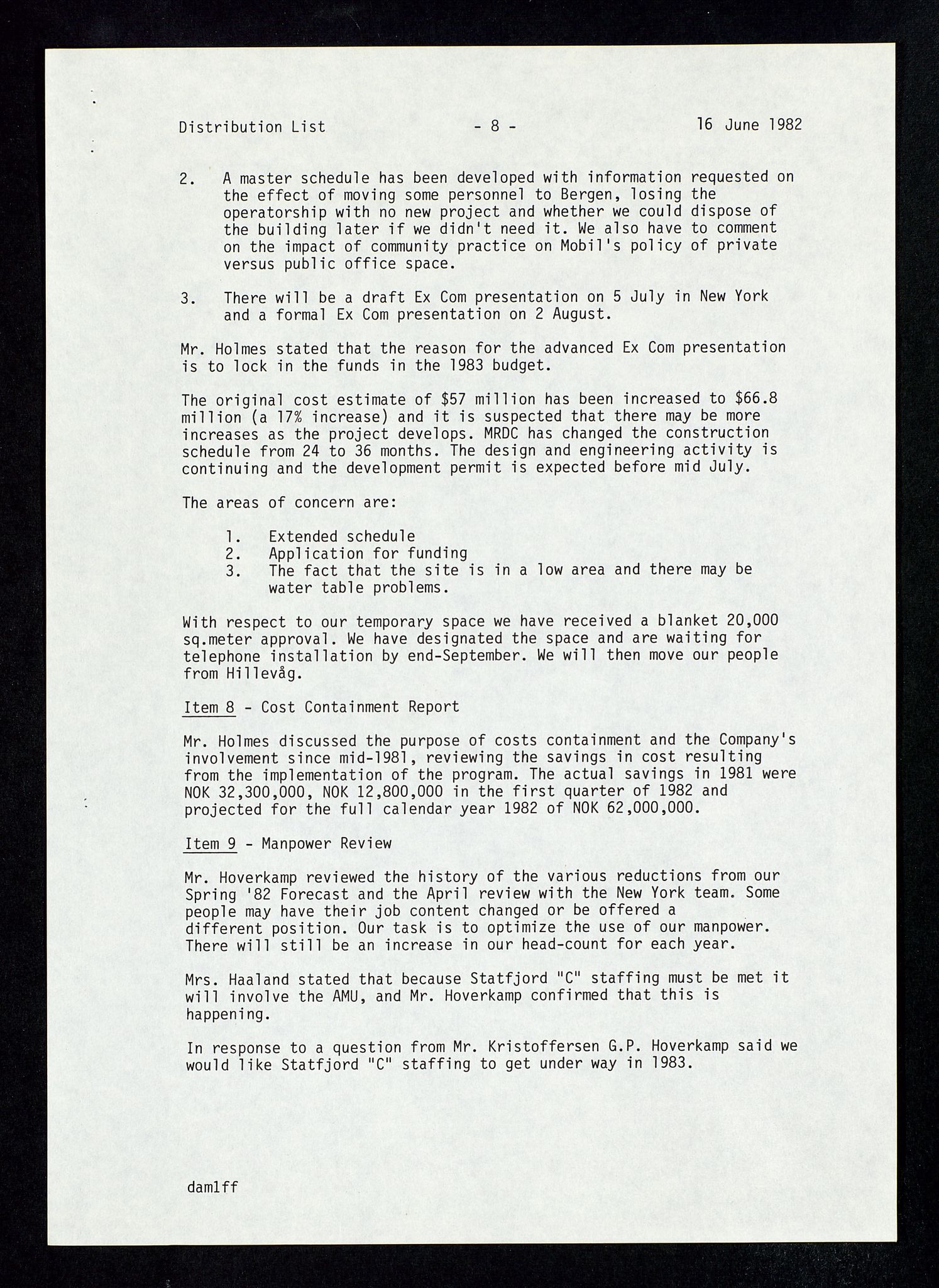 Pa 1578 - Mobil Exploration Norway Incorporated, AV/SAST-A-102024/4/D/Da/L0168: Sak og korrespondanse og styremøter, 1973-1986, p. 154