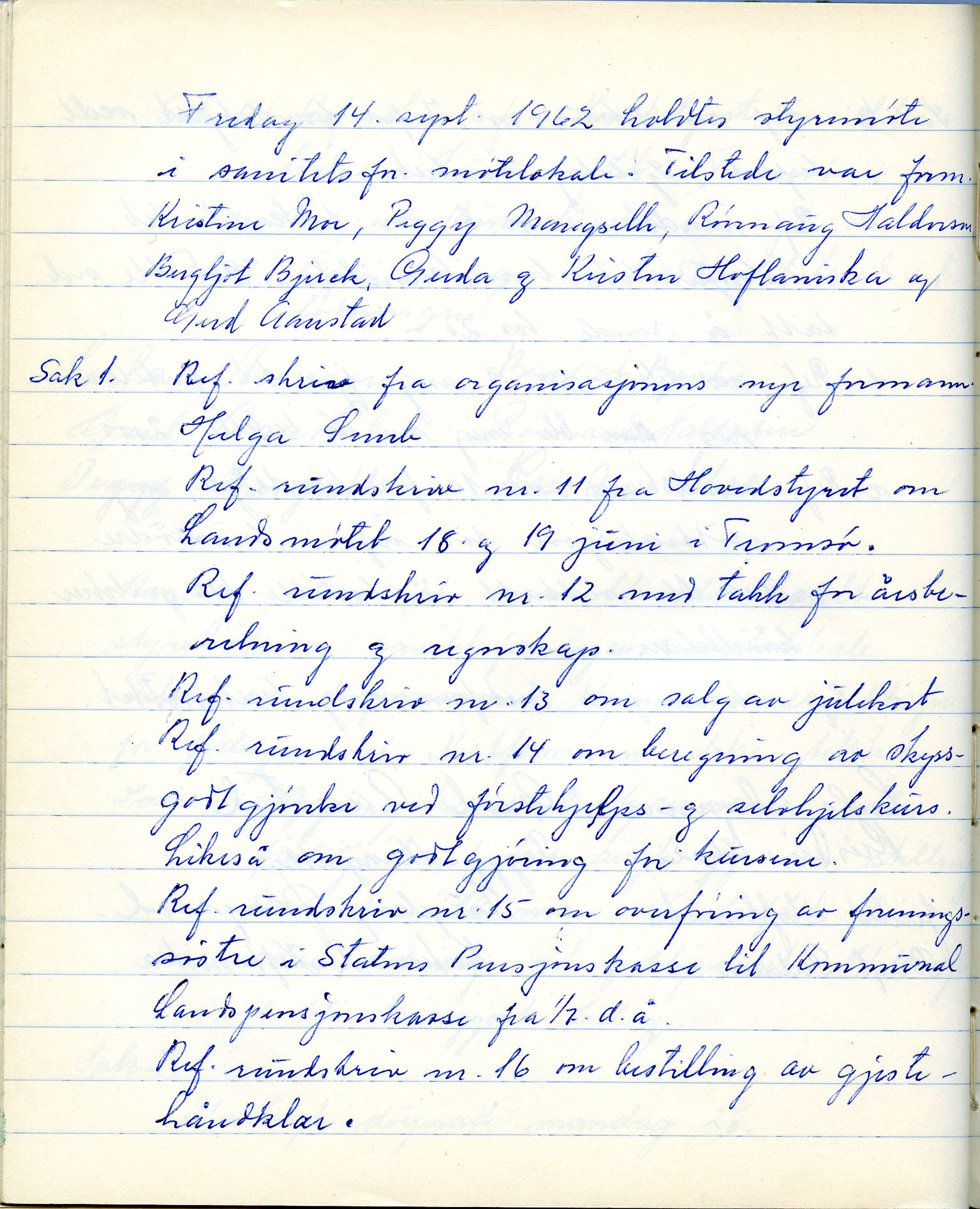 Vadsø sanitetsforening, FMFB/A-1060/A/Aa/L0002: Møtebok, 1952-1964, p. 229