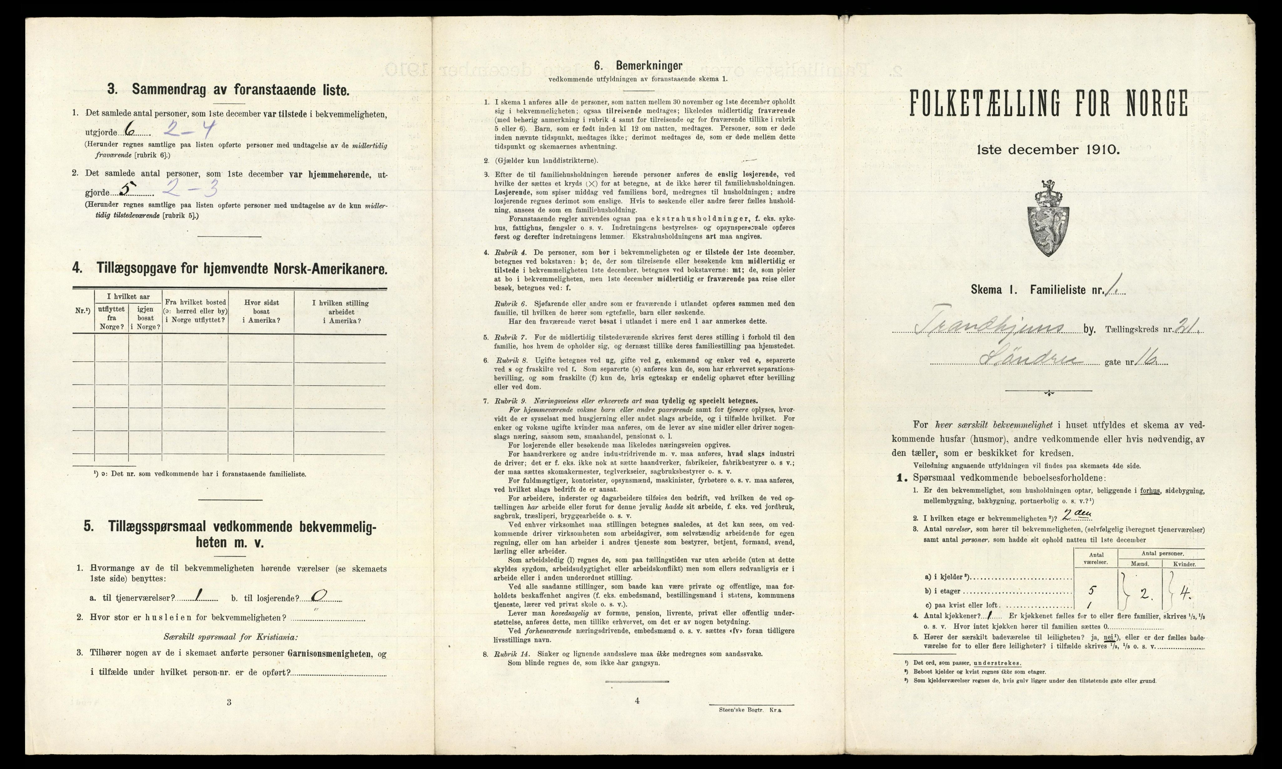 RA, 1910 census for Trondheim, 1910, p. 6251