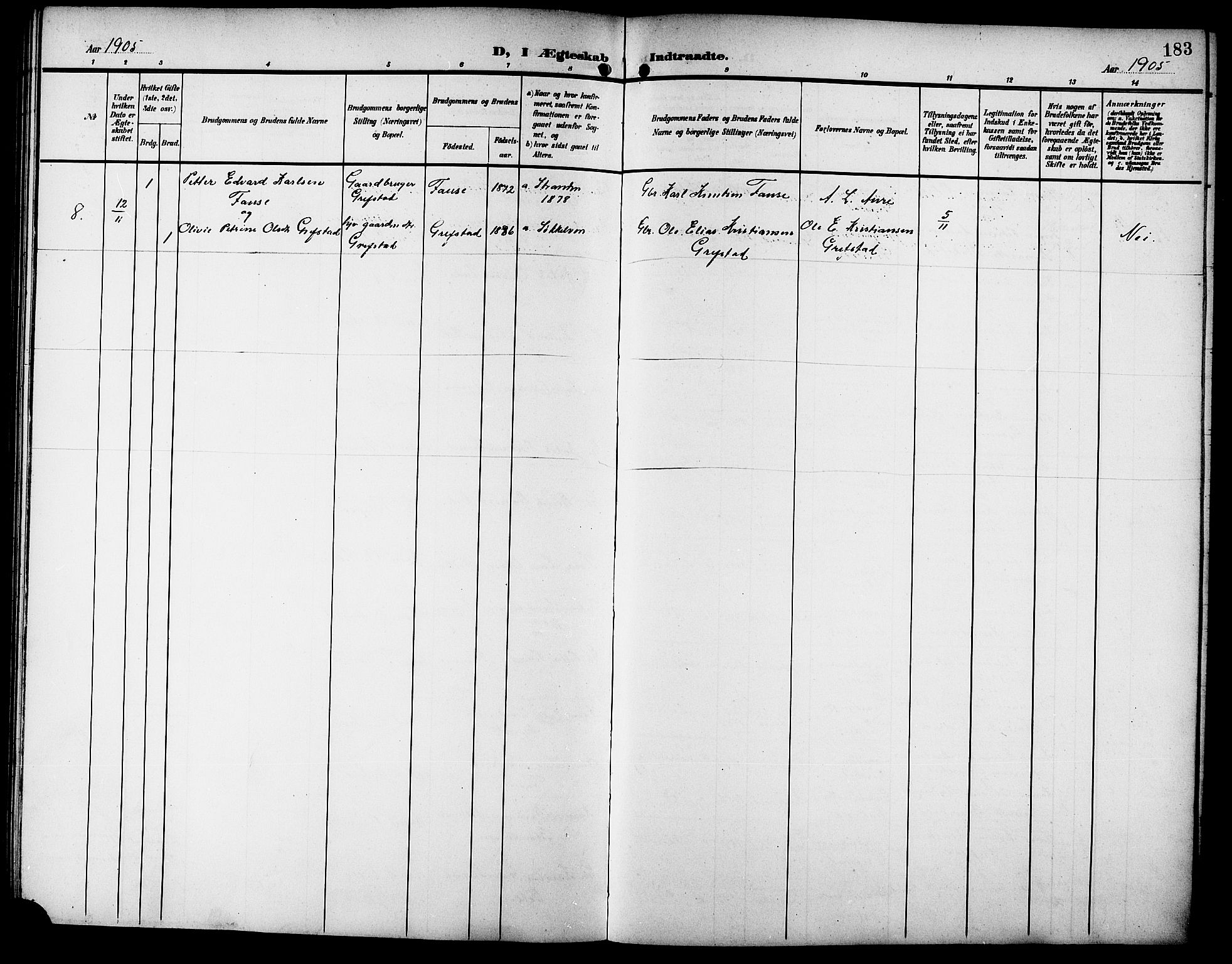 Ministerialprotokoller, klokkerbøker og fødselsregistre - Møre og Romsdal, SAT/A-1454/523/L0341: Parish register (copy) no. 523C04, 1903-1916, p. 183