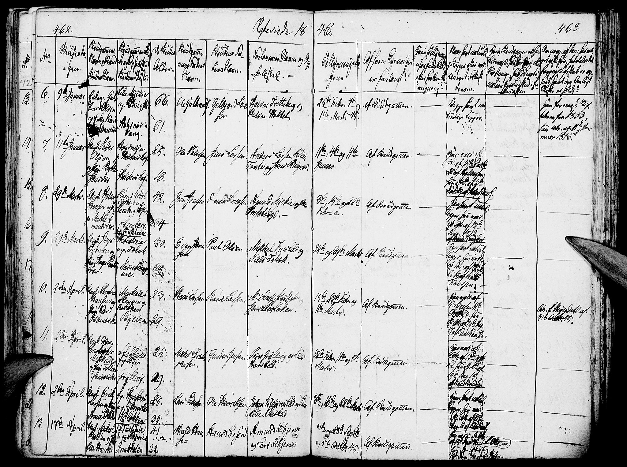 Løten prestekontor, SAH/PREST-022/K/Ka/L0006: Parish register (official) no. 6, 1832-1849, p. 462-463