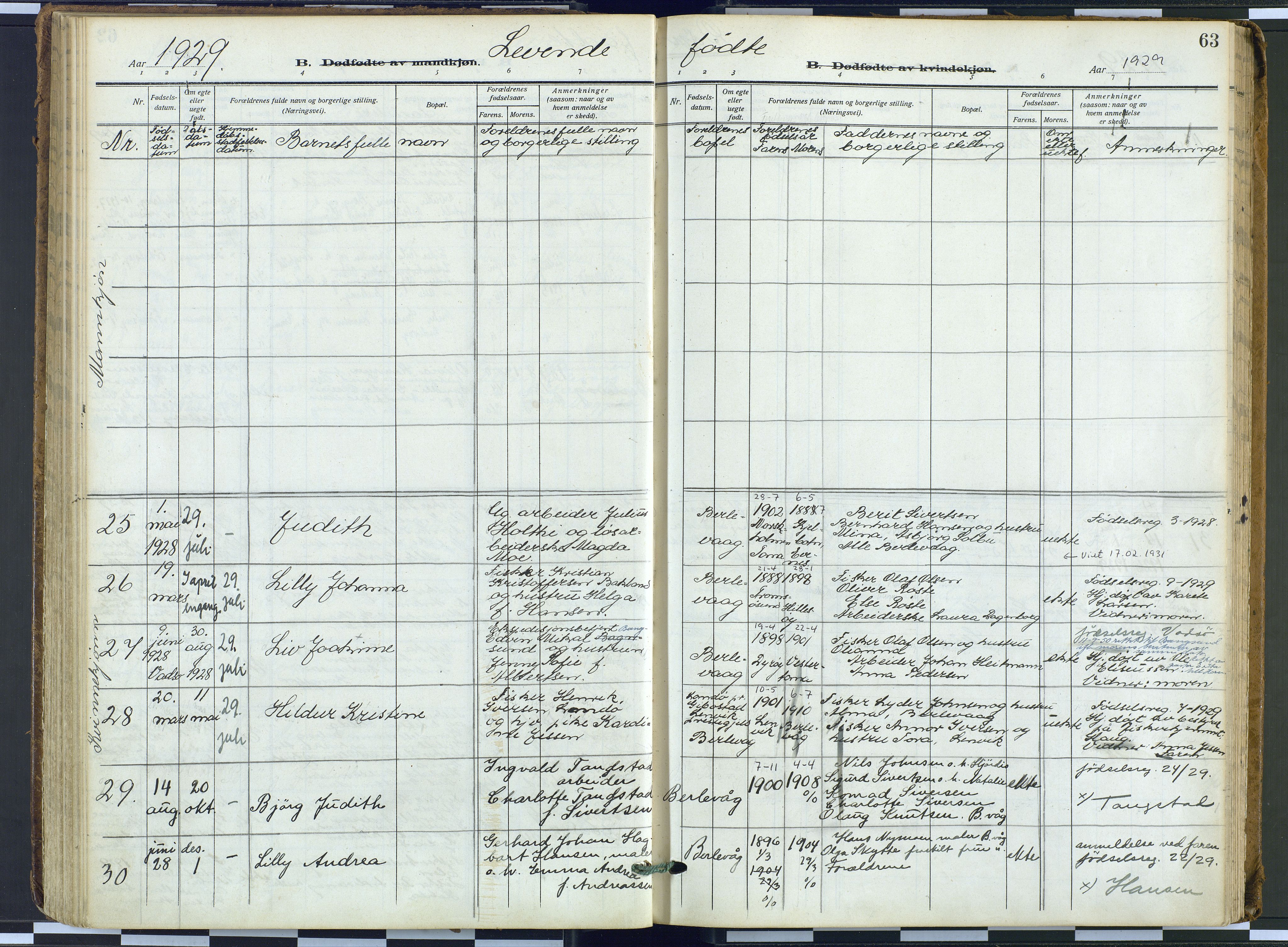 Tana sokneprestkontor, AV/SATØ-S-1334/H/Ha: Parish register (official) no. 9, 1914-1930, p. 63