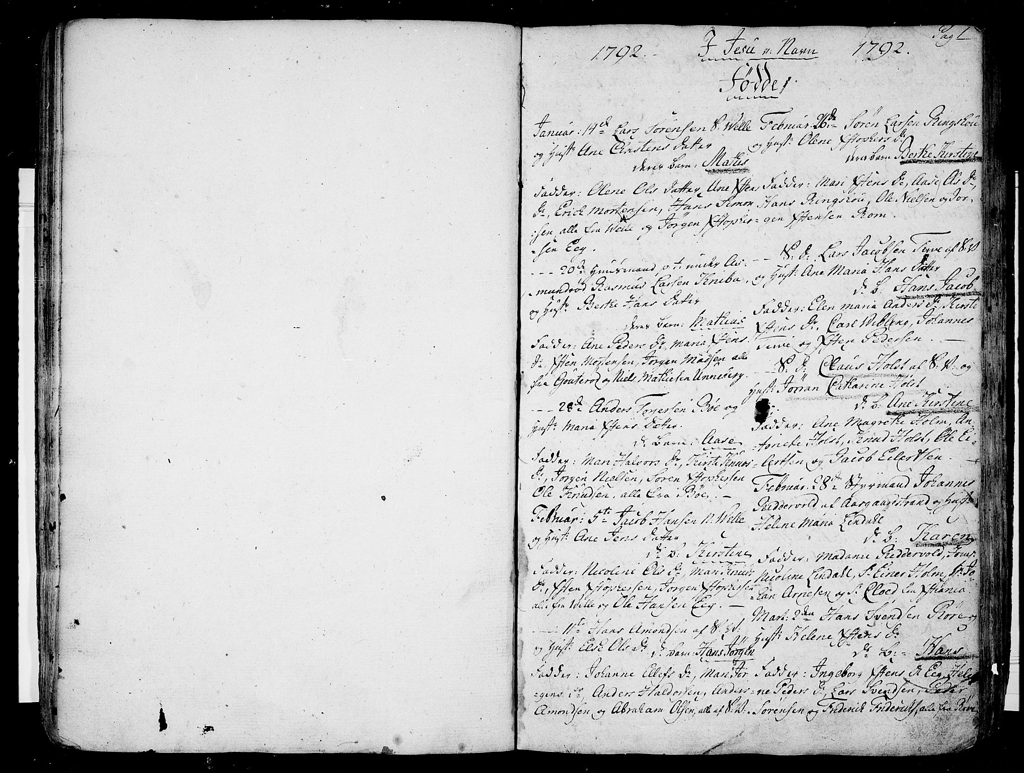 Sem kirkebøker, SAKO/A-5/F/Fb/L0003: Parish register (official) no. II 3, 1792-1814, p. 0-1