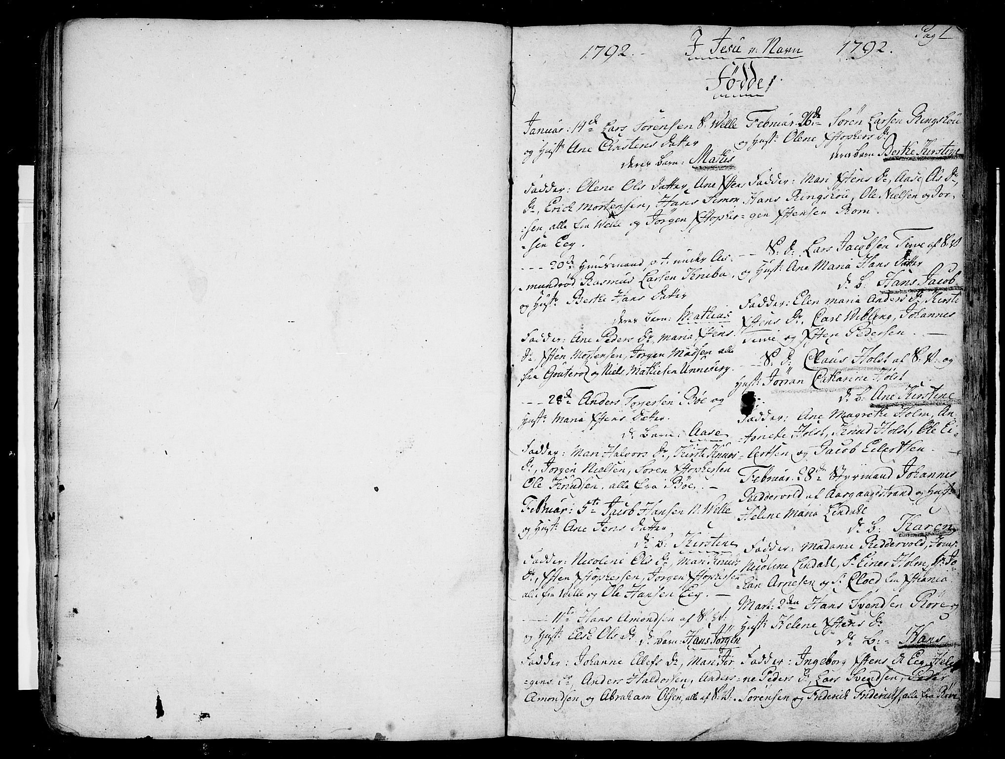 Sem kirkebøker, AV/SAKO-A-5/F/Fb/L0003: Parish register (official) no. II 3, 1792-1814, p. 0-1