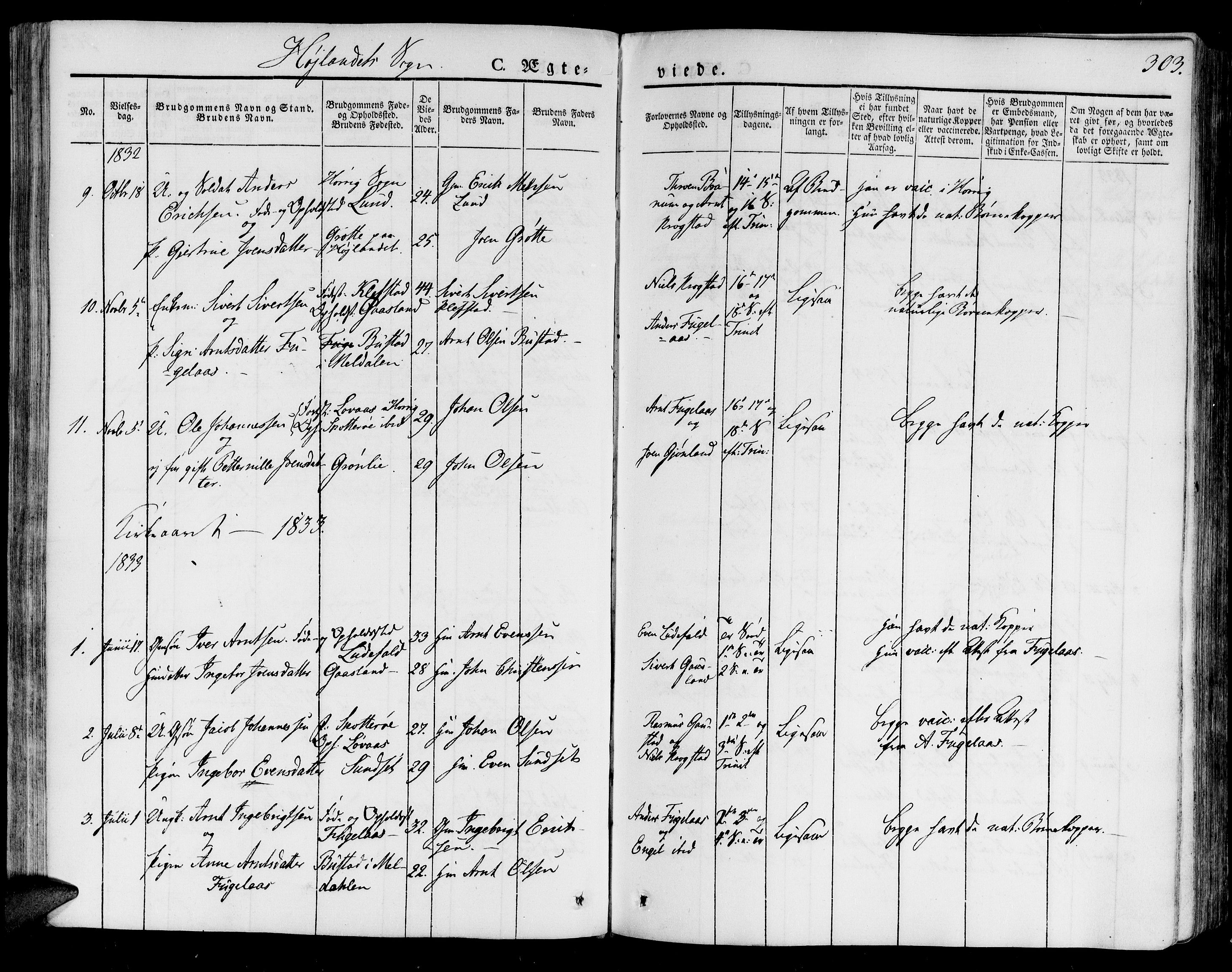 Ministerialprotokoller, klokkerbøker og fødselsregistre - Sør-Trøndelag, SAT/A-1456/691/L1073: Parish register (official) no. 691A05 /4, 1826-1841, p. 303