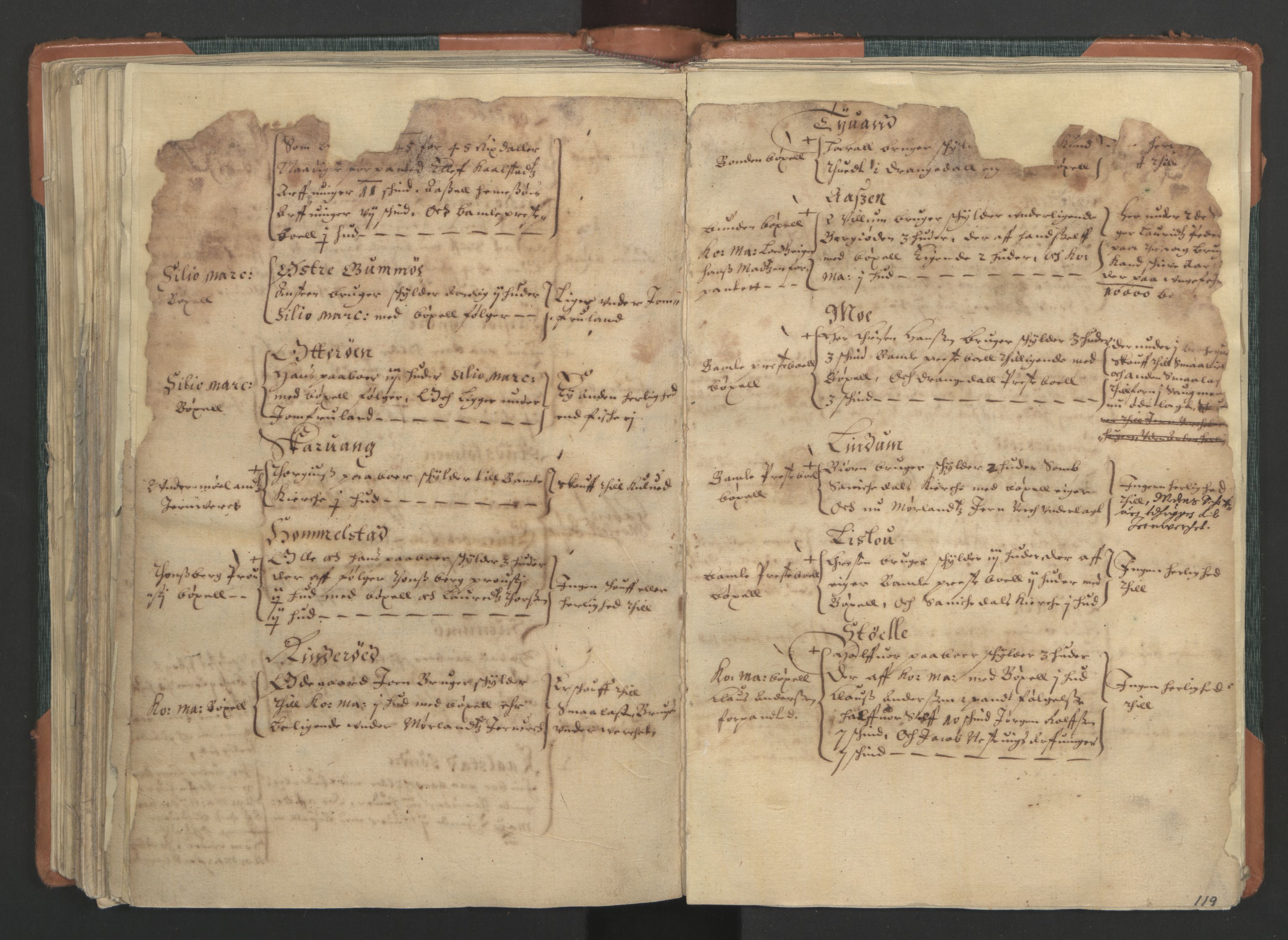 Rentekammeret inntil 1814, Realistisk ordnet avdeling, AV/RA-EA-4070/L/L0017: Skien lagdømme. Alminnelig jordebok for Telemark, Bamble og Numedal, 1661, p. 118b-119a
